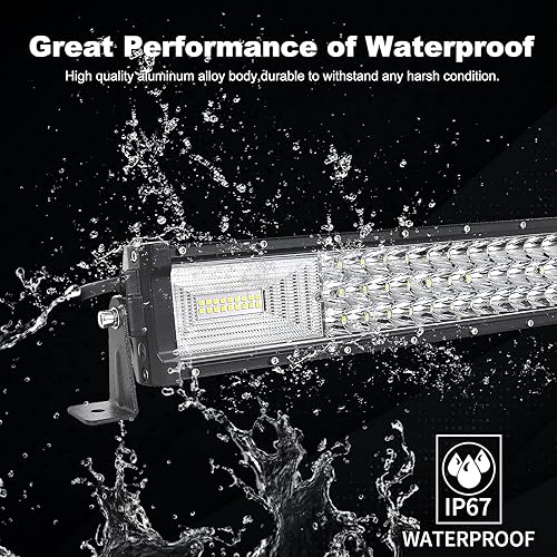 Miniatura 6 de SKYWORLD 52 pulgadas 675 W triple fila LED barra de luz delgada spot inundación Combo haz de trabajo conducción niebla lámpara barco iluminación con