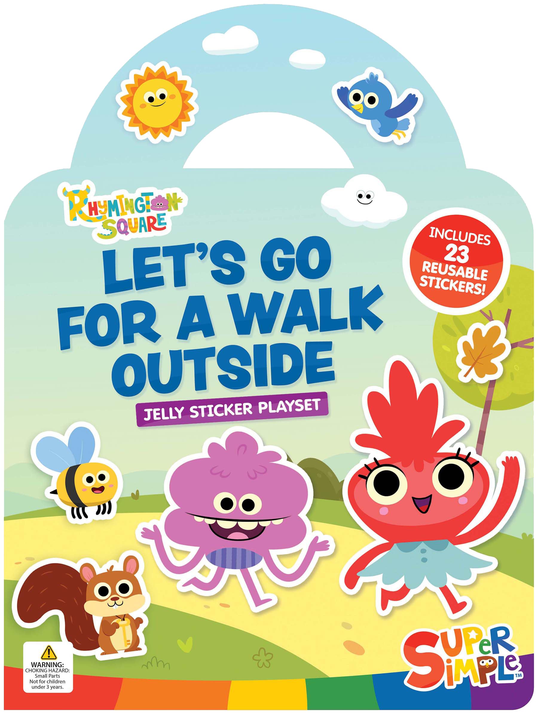 Super Simple™ Rhymington Square Let's Go for a Walk Outside Jelly Sticker Playset (Includes 23 Reusable Stickers!)
