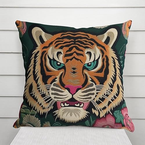 Vista 196 de ArogGeld Chinoiserie - Fundas de almohada escénicas asiáticas, estilo asiático, funda de almohada azul y verde Kelly, funda de cojín para decoración