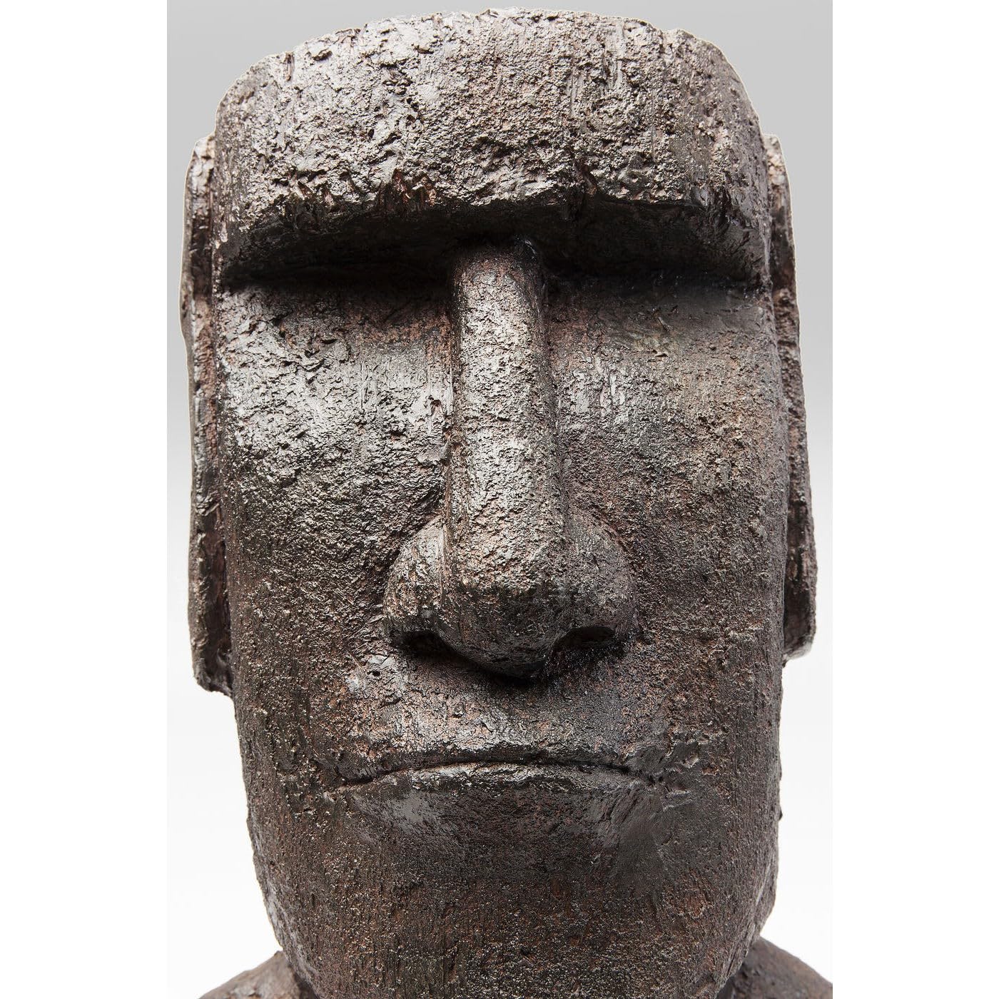 Kare Design figura decorativa Easter Island, marrone, ceramica, fatto a mano, figura decorativa per pavimento, decorazione casa etno, 60x25x20cm (A/L/P)