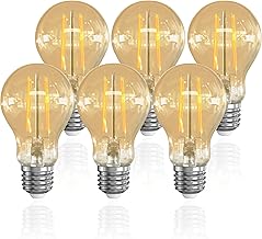 LUTW LED電球 E26口金 エジソン電球 60W形相当 6W 2700K電球色 エジソンバルブ 620lm 全方向タイプ 裸電球 調光器非対応 PSE認証済み アンティーク アンバー 6個入