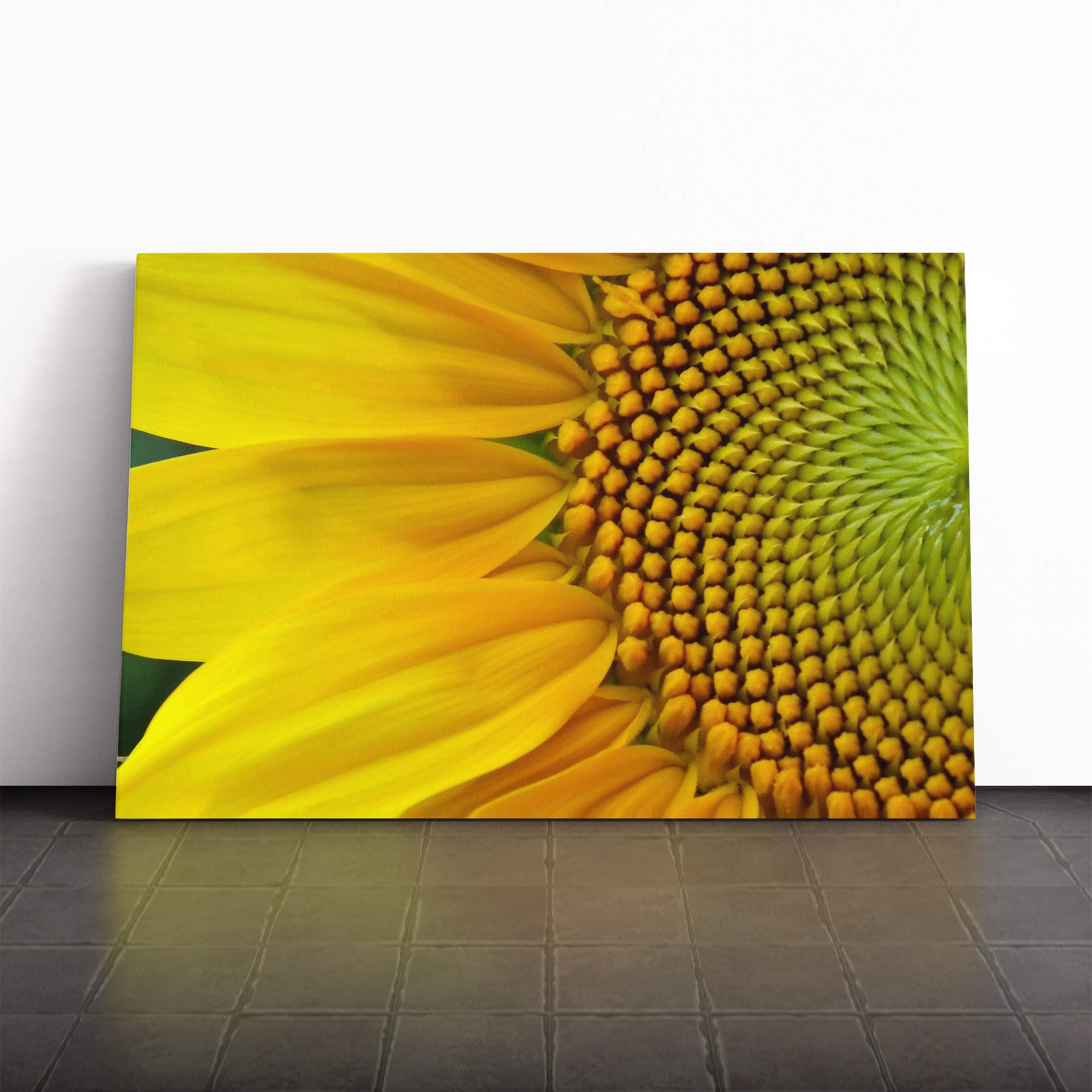 Yellow Sunflower Flower (1) Canvas Print | Gallery Wrapped 30mm Frame Wall Art | 24x16 inches | Ready to Hang | Modern Floral Picture | Living Room Bedroom Lounge Office