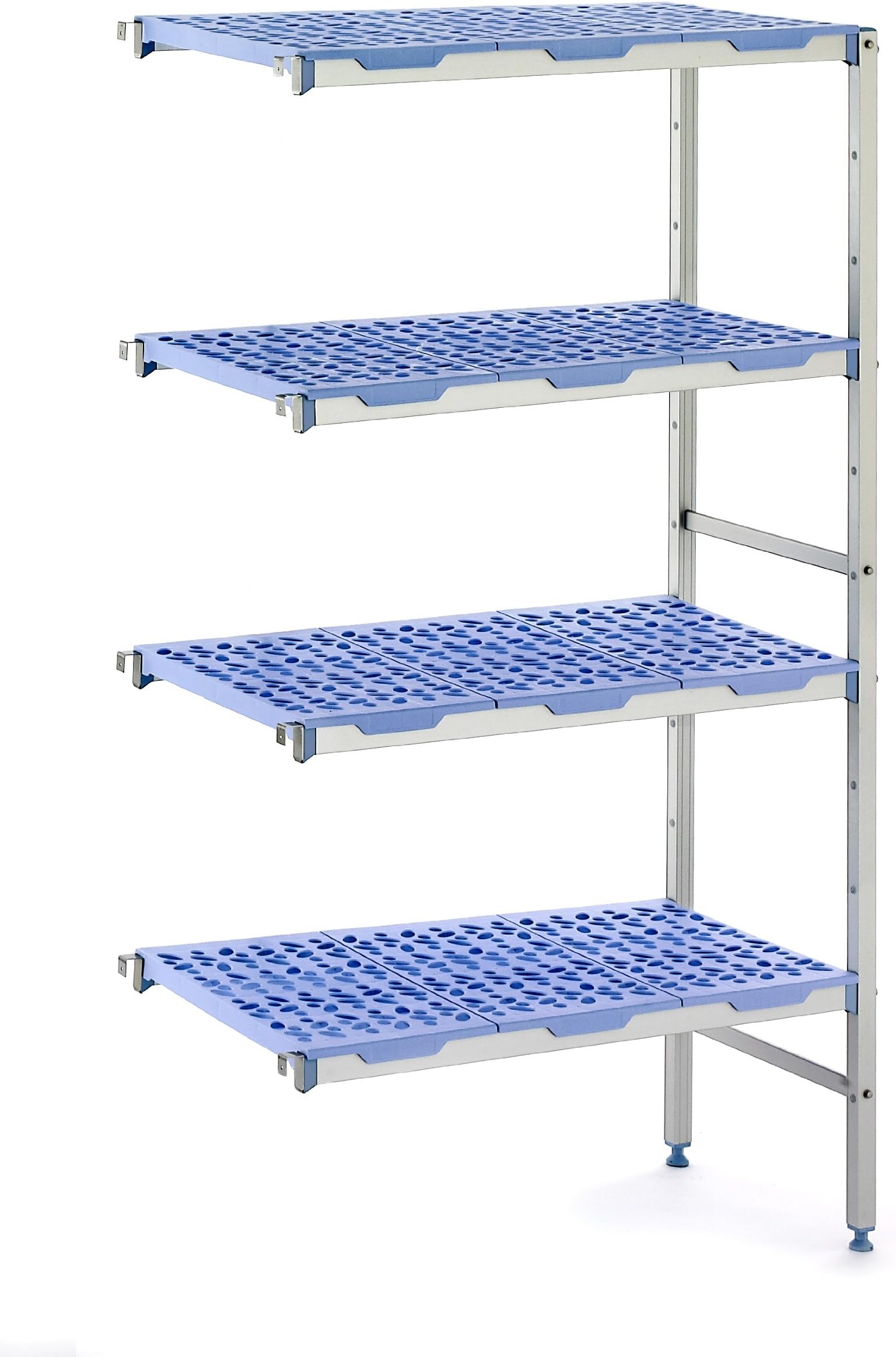 Tournus PCH0951 Commercial Anodized Aluminum Add-on Shelving Unit for Linear or Corner Extension, 22" Width x 69" Height, 38" Length