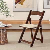 Vista 2 de VINGLI Wooden Folding Chairs with Cushion, Comfortable, Portable and Durable Foldable Seating for Indoor & Outdoor Events, Banquet, Party, Dinning