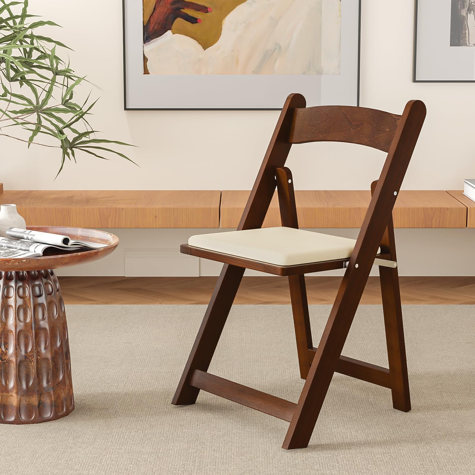 Amazon.com: VINGLI Wooden Folding Chairs, Walnut Brown, 8