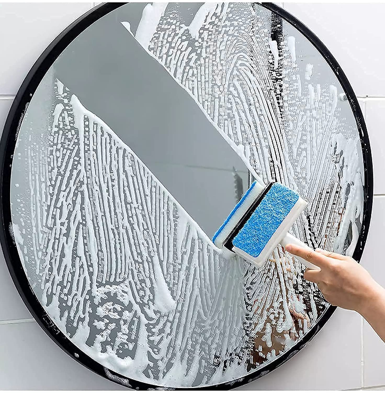 QUALIZA Wall Mirror Glass Cleaning Tools 2 in 1 Glass Wiper Cleaning Brush Mirror Grout Tile Cleaner Washing Pot Brush Double-Sided Glass Wipe Bathroom Wiper Window Glass Wiper (B09S9ZG3SS) Amazon Price History, Amazon Price Tracker
