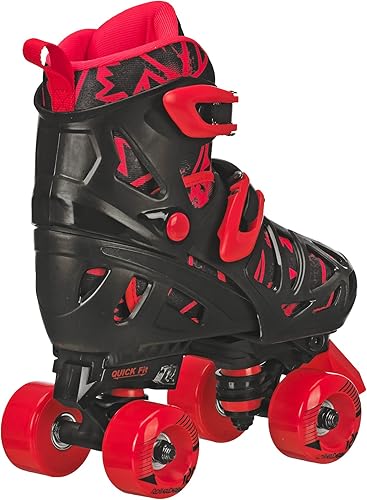 Miniatura 3 de Roller Derby Trac Star - Patines de ruedas ajustables para niño con equipo de protección, tamaño ajustable, paquete de tres equipos de protección