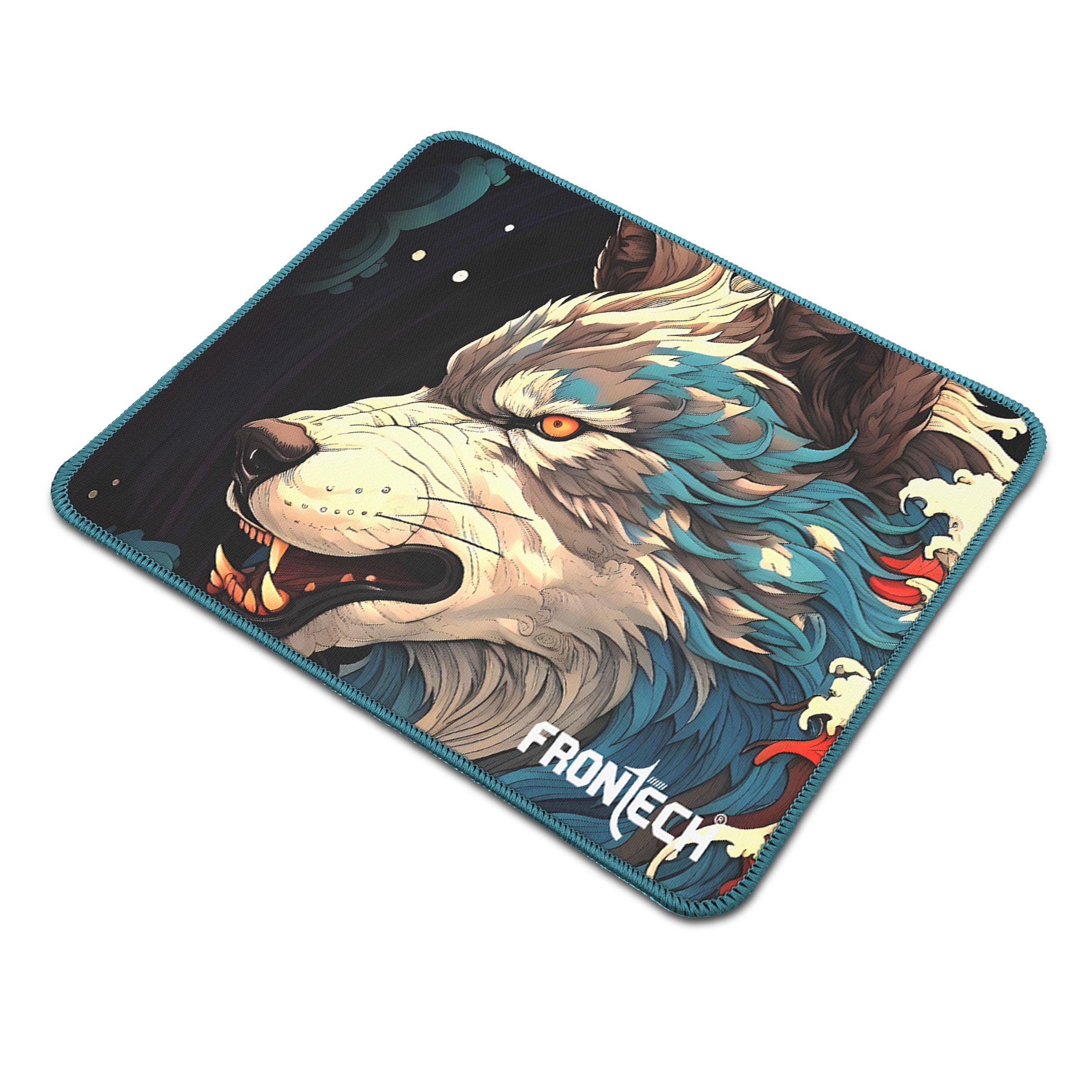 FRONTECH Gaming Mouse Pad | 300mm x 250mm x 2mm | Ultra-Smooth Micro-Textured Surface | Non-Slip Rubber Base | Stitched Edges (MSP-0063_Blue)-image-25