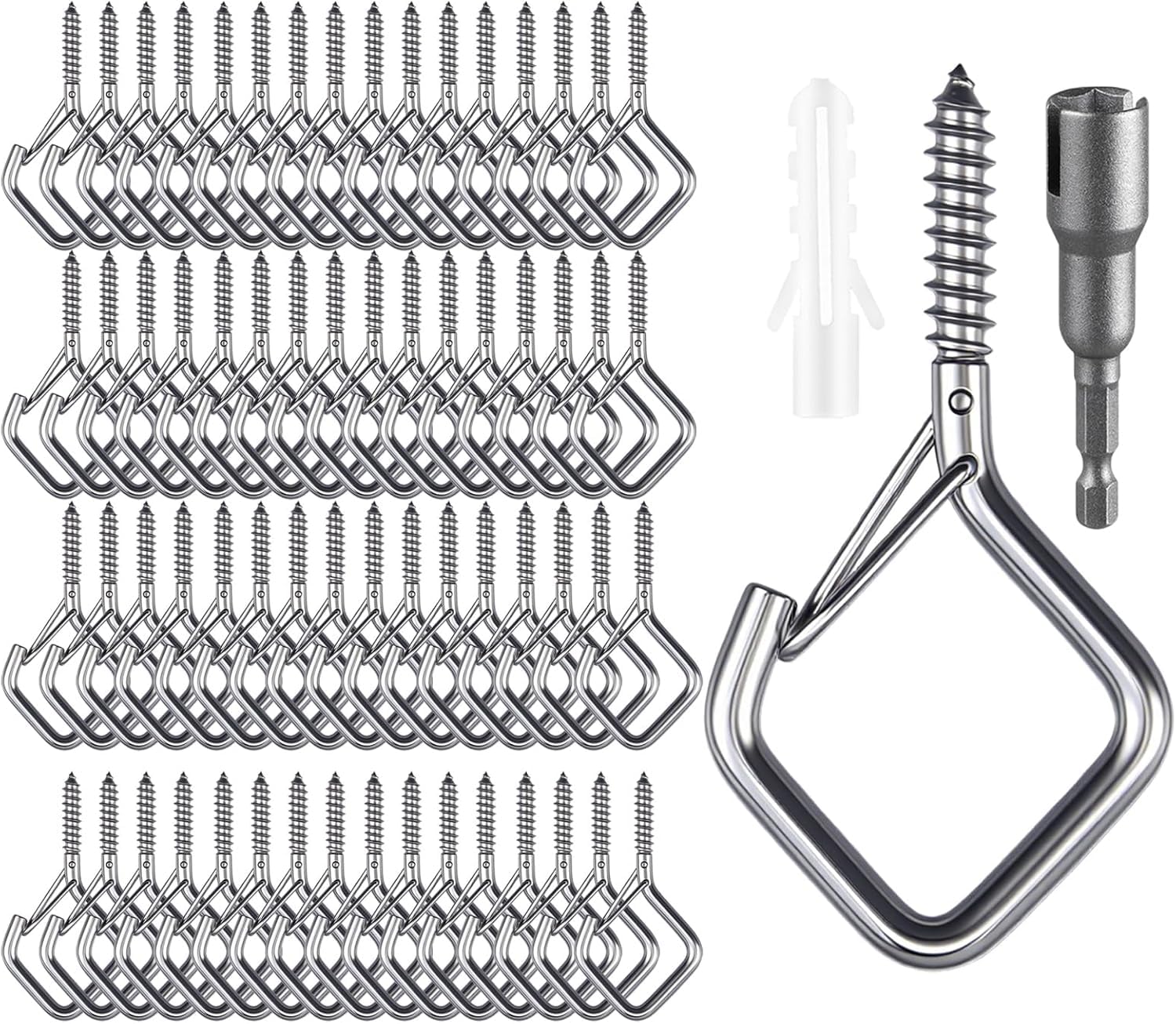 Stainless Steel Hooks - 25 Pack with Safety Buckle -8