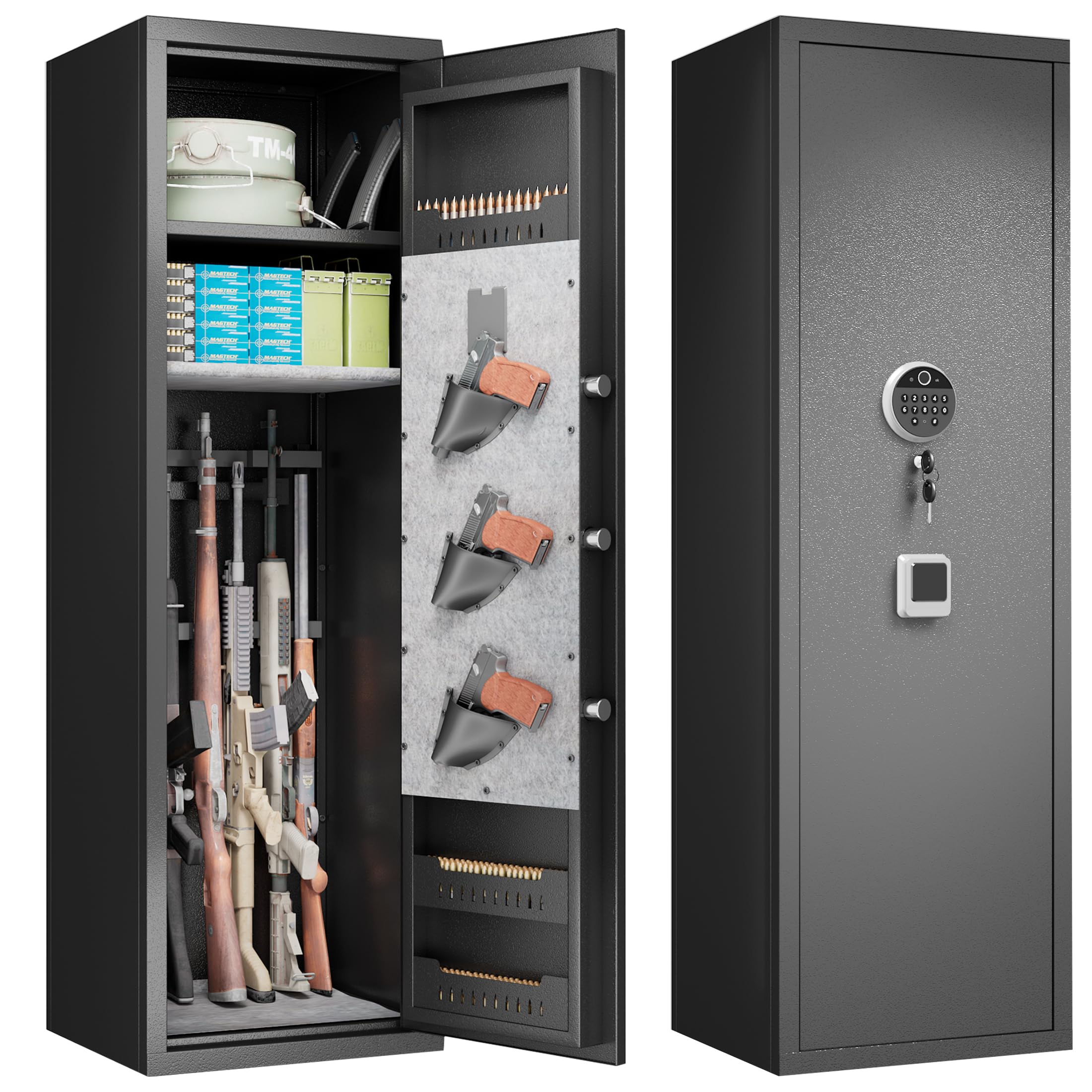 Rifle Safe KAER Large Gun Safe - Electronic Lock, Holds 6 Rifles ...