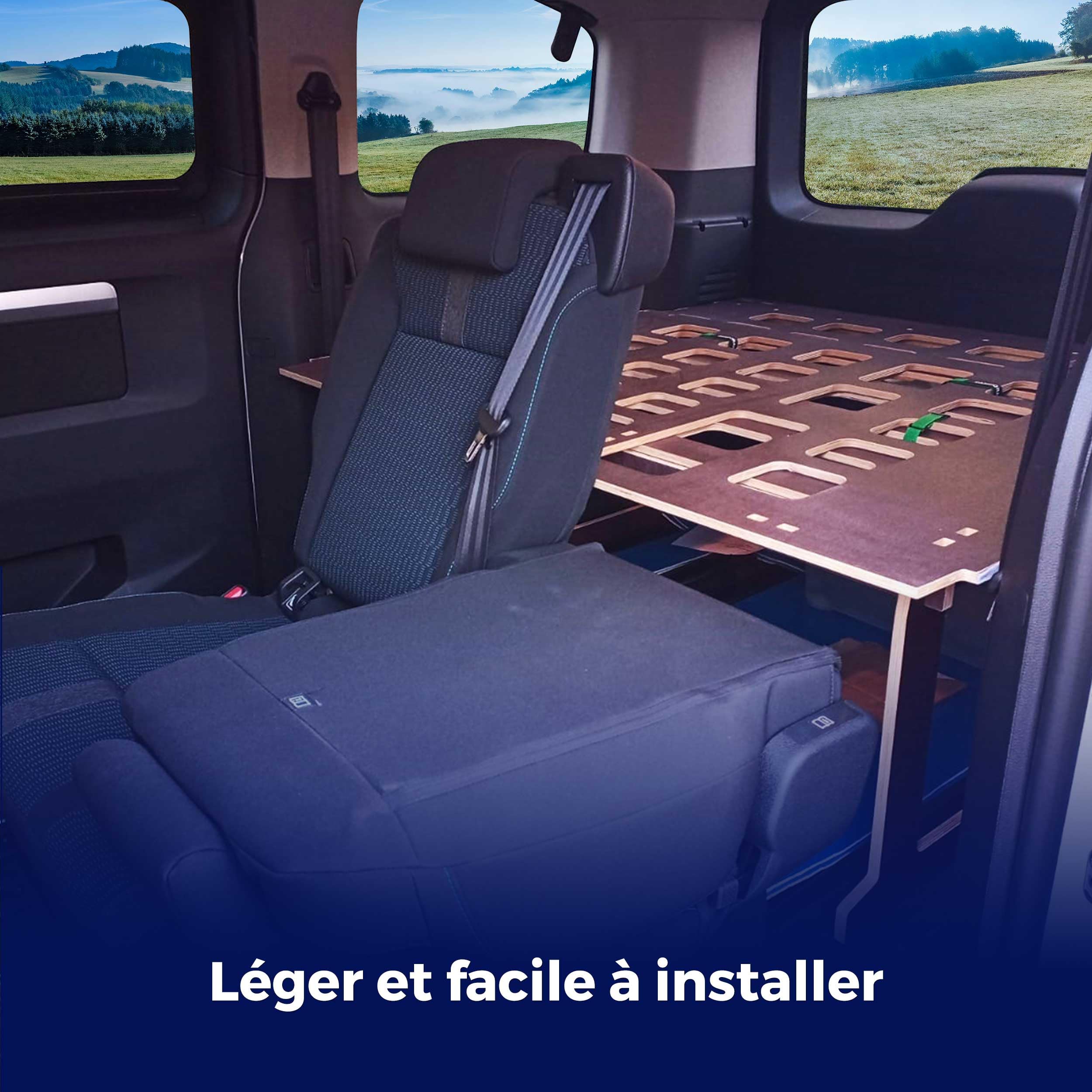 Lit Camper Fourgon – Sommier Pliable Léger pour Fourgon Aménagé, Compatible avec SpaceTourer, Traveller, Zafira Life, ProAce Verso, NV200 et Evalia, Montage Rapide sans Outils, Vanlife
