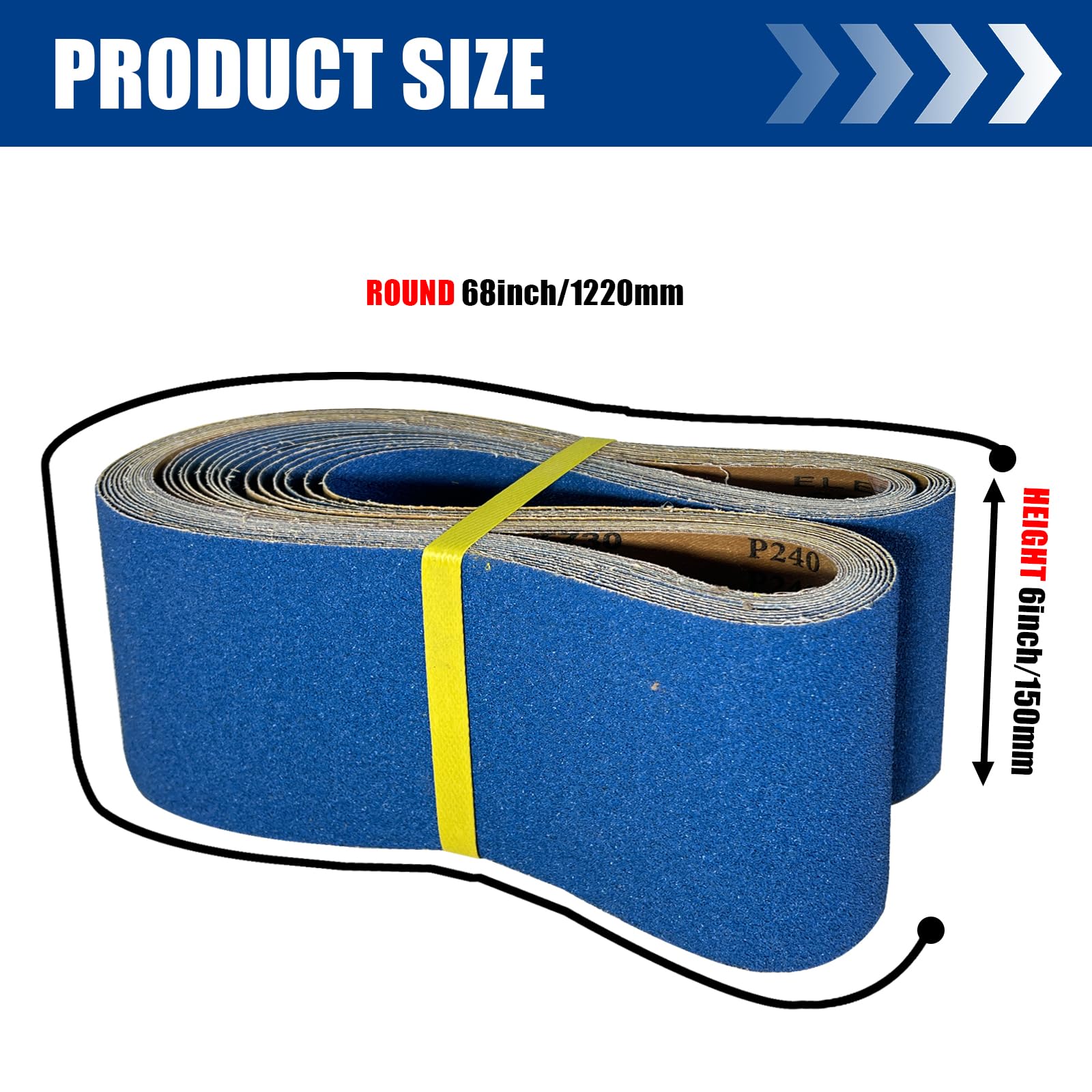 Bandas de lija de 150 x 1220 mm, 15 unidades, grano mixto P60/P80/P120/P180/P240 | Apto para lijadora de banda y lijadora de banda | Banda de lijado profesional para pulir madera metal eliminación de