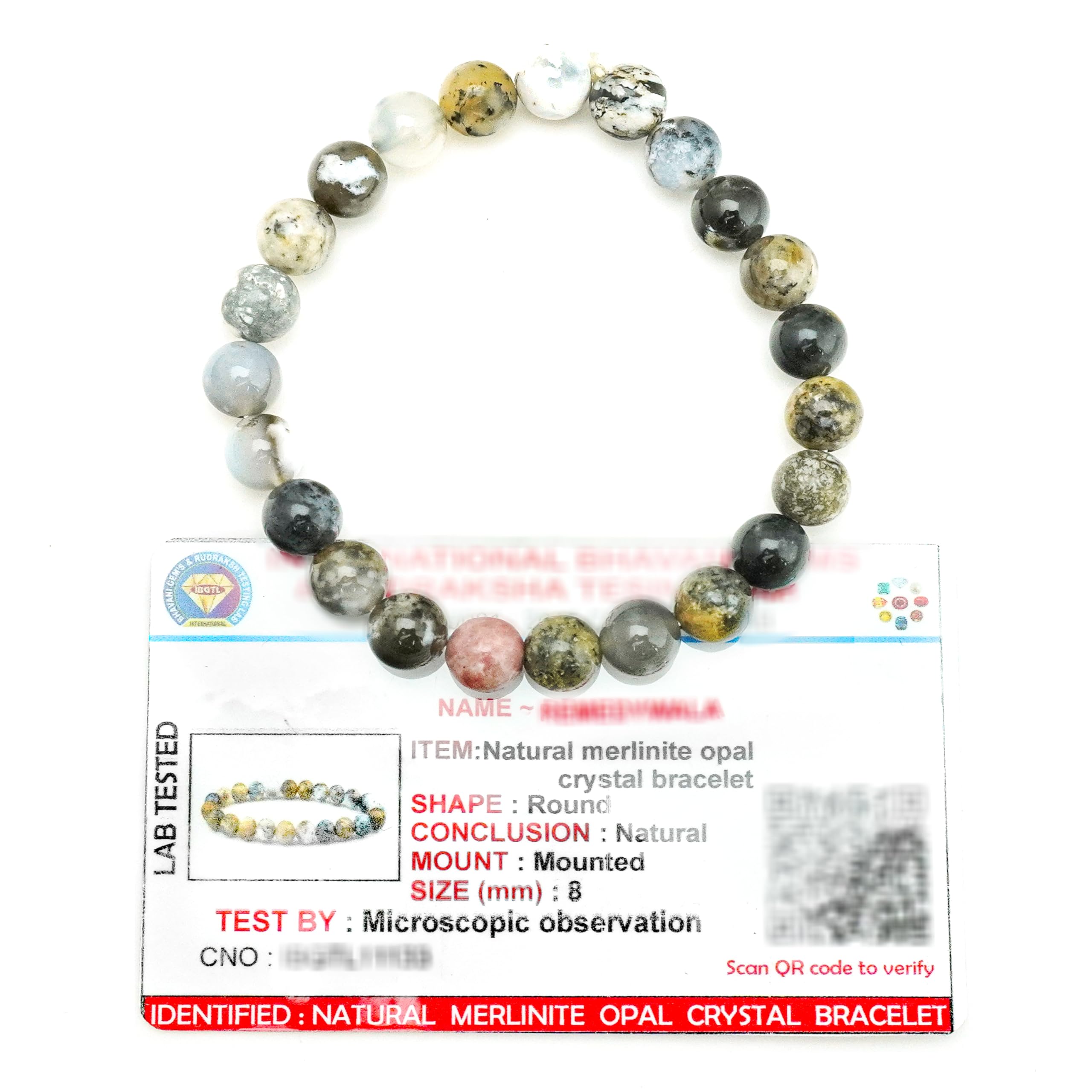 REMEDYWALA Charged Certified Merlinite Opal Bracelet 8mm (B0CW1T5WFN) Amazon Price History, Amazon Price Tracker