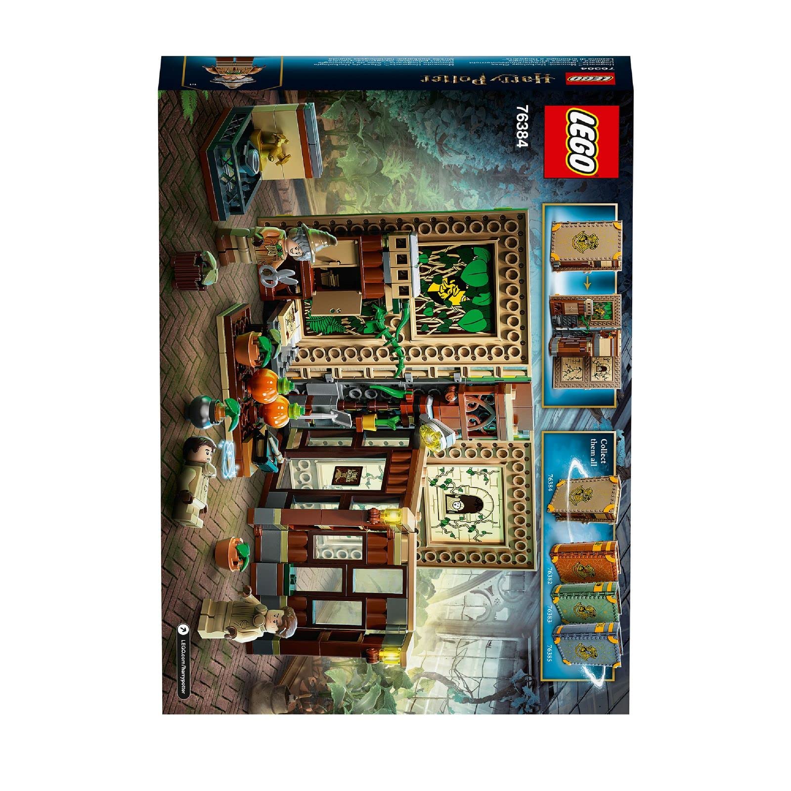 LEGO 76384 Harry Potter Poudlard : Le Cours de botanique, Livre de Collection de la Classe d'herboristerie, Mallette de Voyage