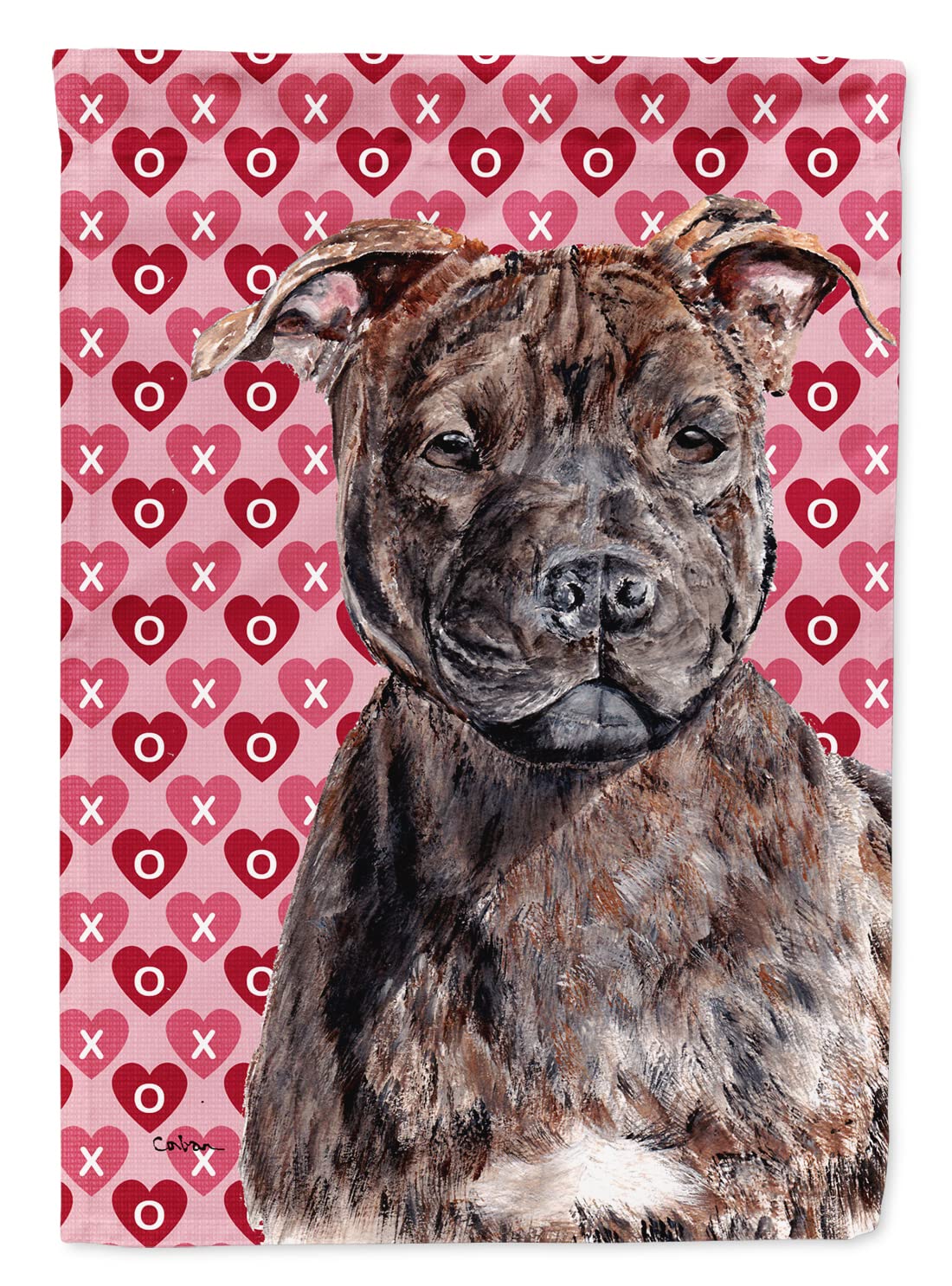 Staffordshire Bull Terrier Drapeau Maison Toile Demi-Point Décoration Extérieure