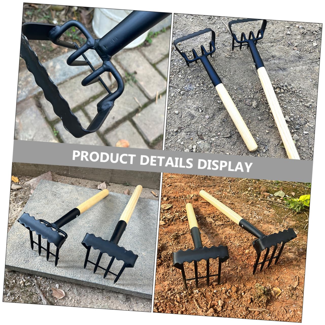 TOYANDONA Kleiner Handrechen für Gartenarbeit Multifunktionales Gartengerät Verschleißfestem Material zum Jäten Lockern und Pflanzen Bäumen für Hobbygärtner und Profis