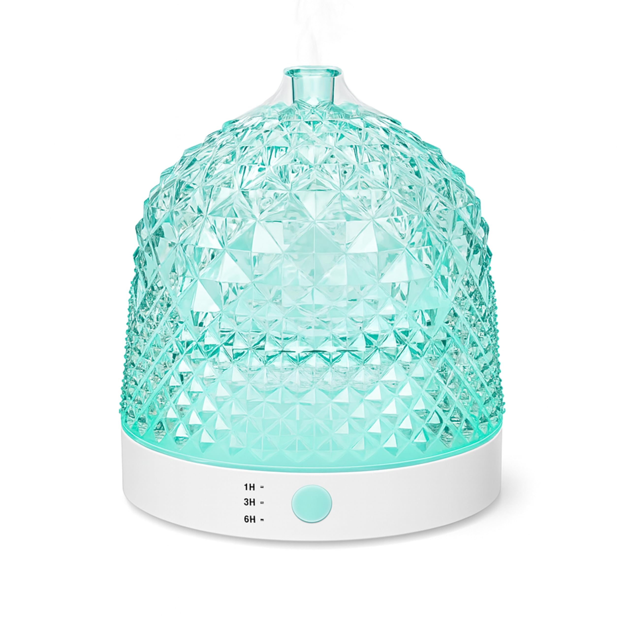 ALMA Diffusore & Umidificatore di Oli Essenziali con Serbatoio in Vetro da 200 ML – Aromaterapia elegante con Vetro, Illuminazione LED d'Atmosfera 10 ore di Nebbia lenitiva (White)