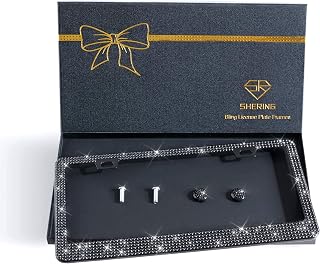 Bling License Plate Frame with Handcrafted Crystals and Stainless Steel