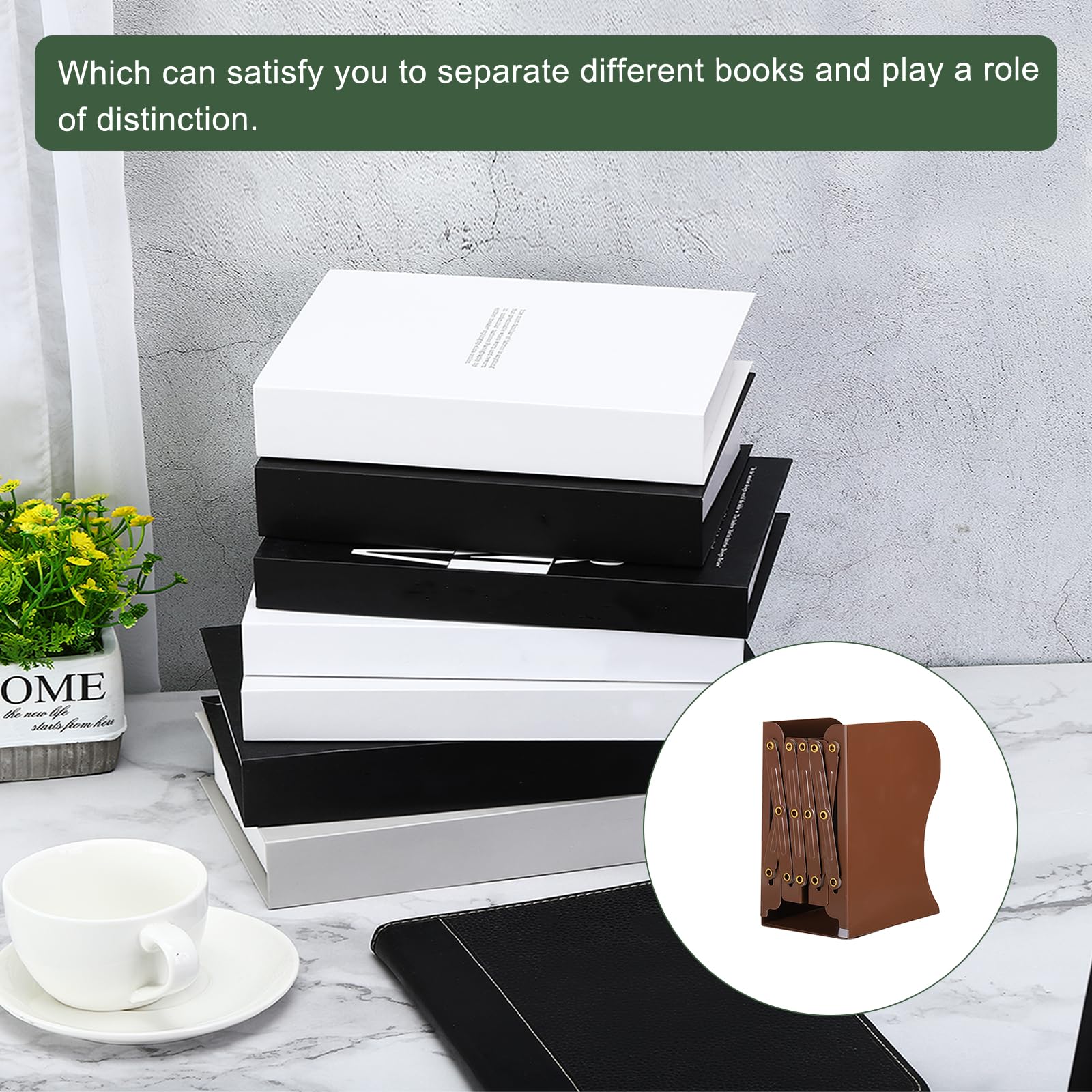 YOKIVE Adjustable Bookend, Expandable File Magazine Rack Bookshelf Organizer Binder Holder, Keep Storing Books - Image 4