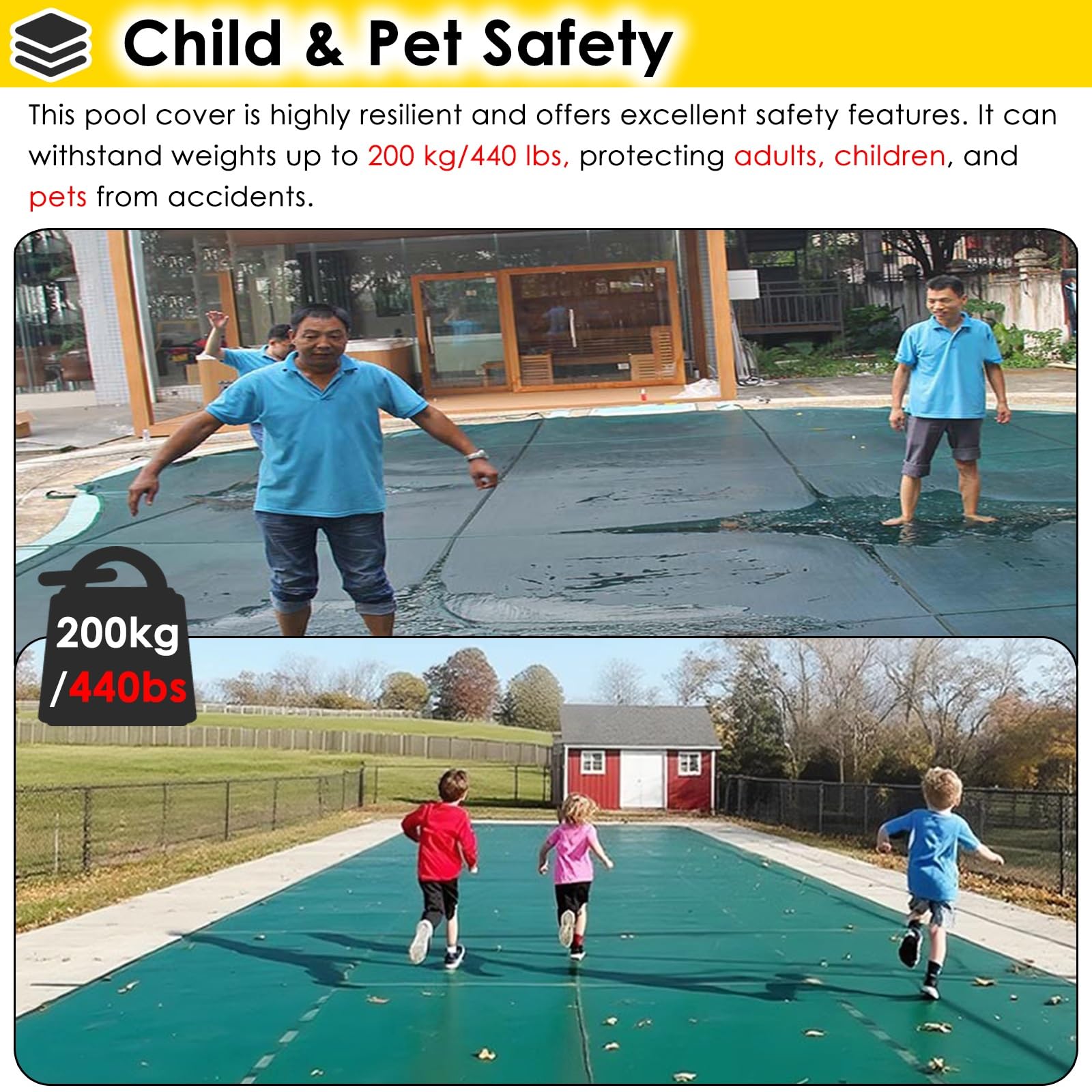 Piscinas Cobertor Cubierta Cobertor Funda Cubierta de Piscina de Invierno para niños, Redonda, Cubiertas de Seguridad para Piscinas enterradas con Anclajes de instalación, Verde Oscuro(8.5m(28'))