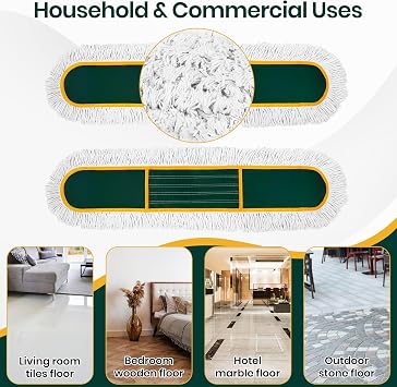 36 Commercial Duster Mops, Extra Large Floor Duster with 2 Replacement Pads, 60 Long Handle Heavy Duty Industrial Wet&Dry Flat Mop for Hardwood Floors, Marble, Laminate, Tile, Concrete, Garage