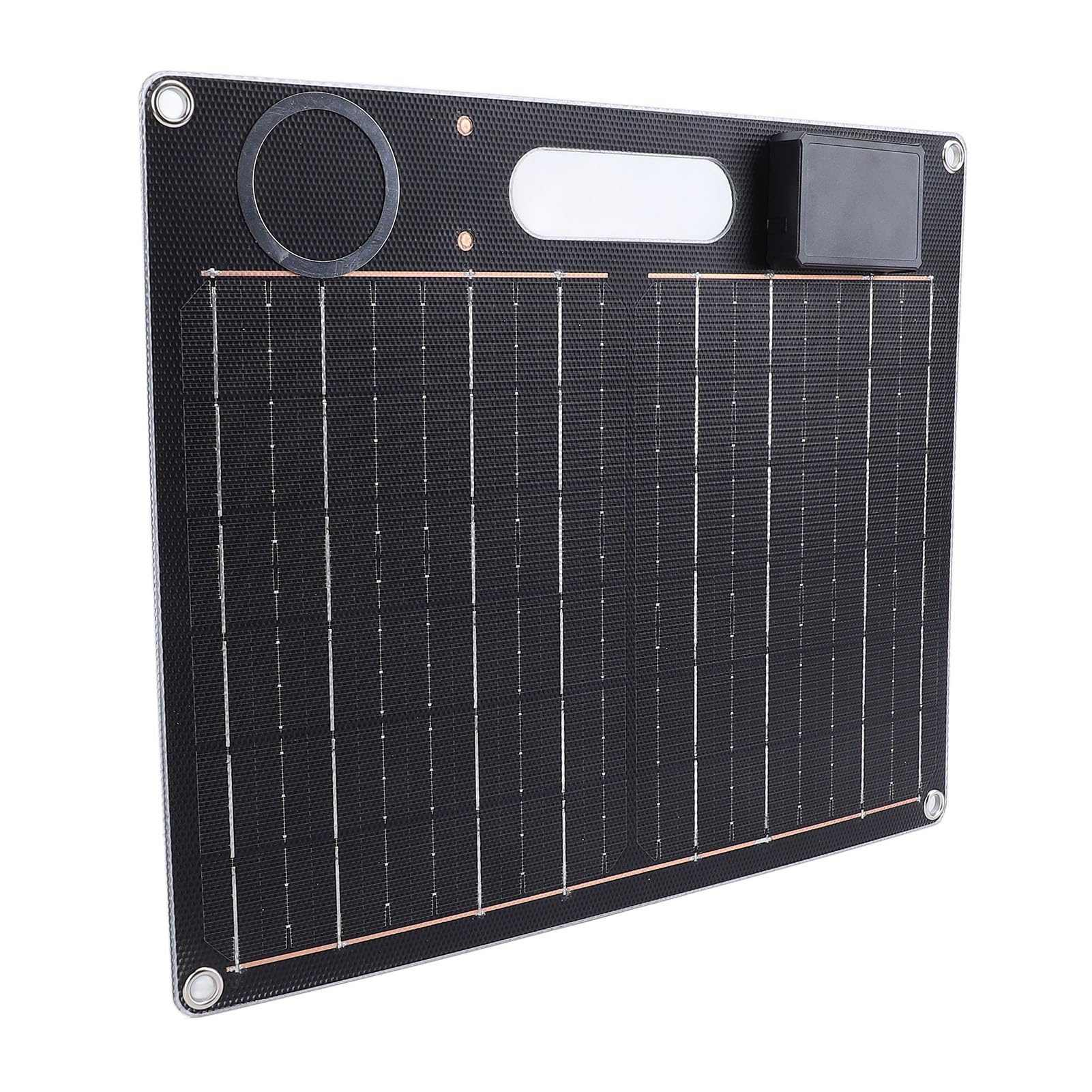 Caricatore da Pannello Solare da 30 W 5 V PD Ricarica Rapida Doppia Uscita USB Pannello Solare Monocristallino con Cerchio di Ferro Magnetico per Telefono