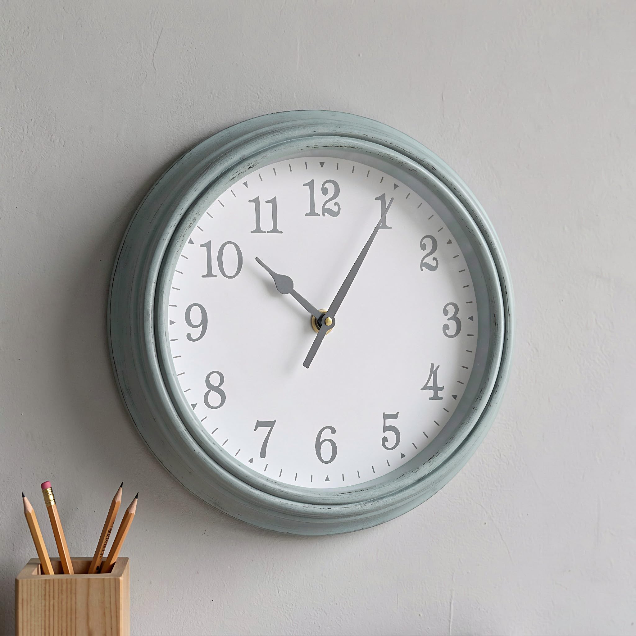 INOOMP Horloge Murale Vintage, Horloge Ronde silencieuse de 30 cm (12