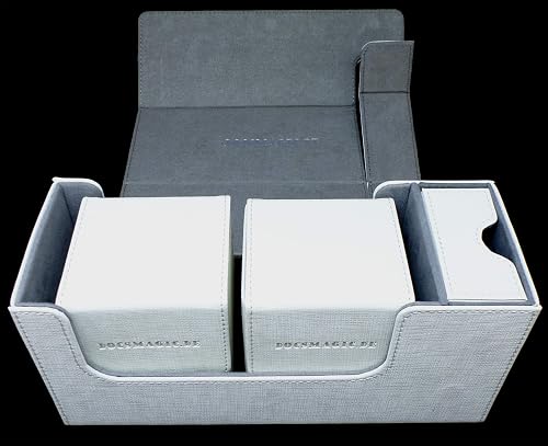 docsmagic.de Premium Magnetic Tray Long Box White Small + 2 Flip Boxes - Blanco
