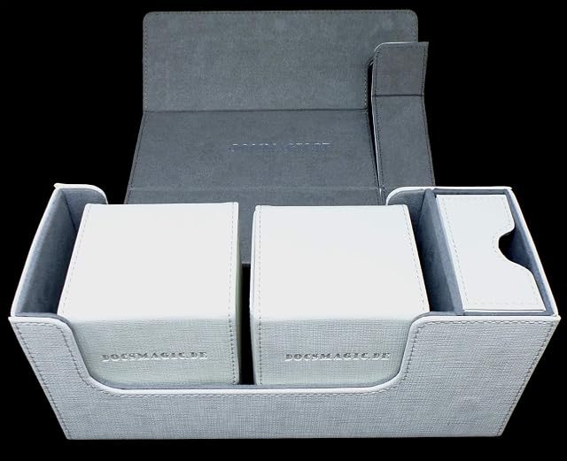 docsmagic.de Premium Magnetic Tray Long Box White Small + 2 Flip Boxes - Blanco