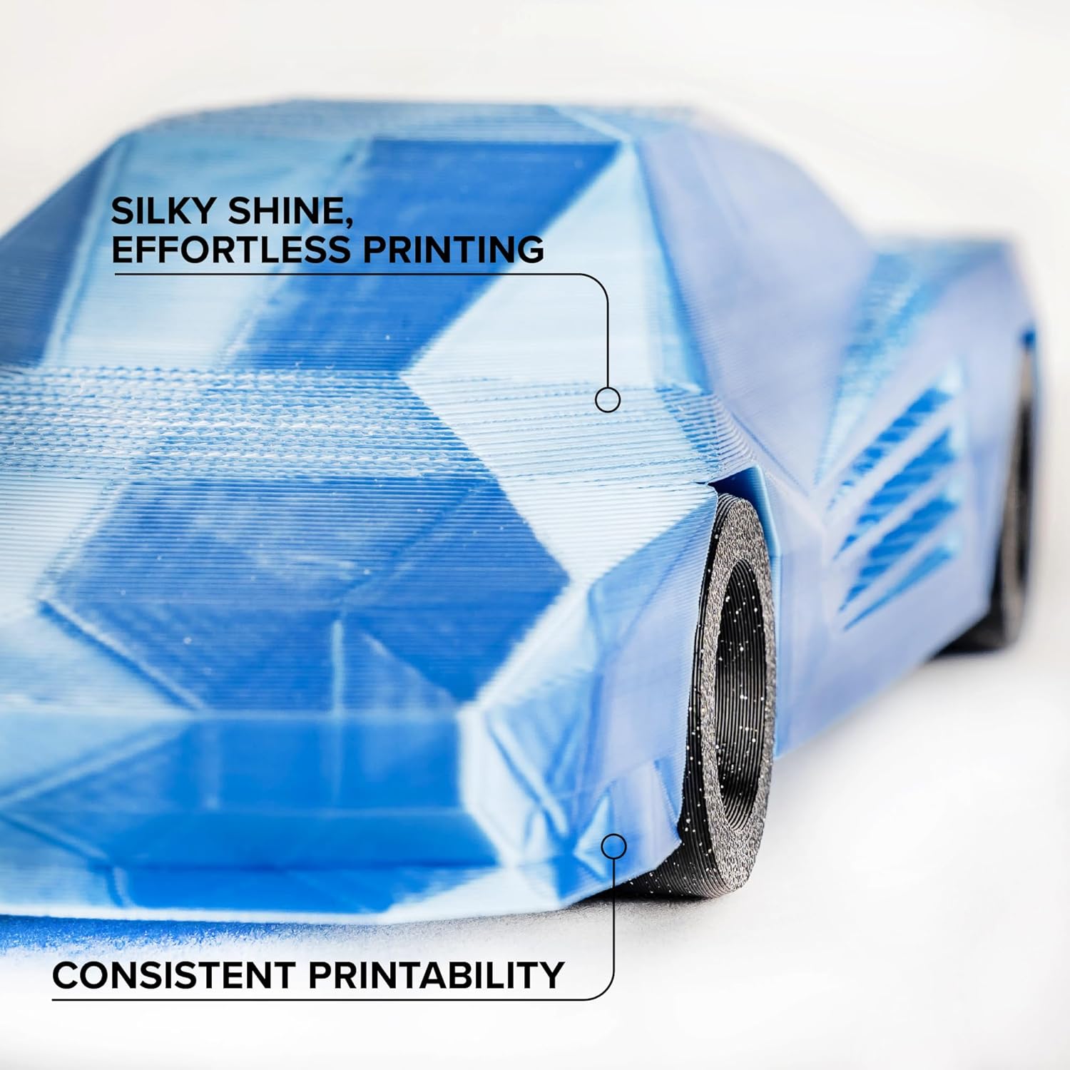 Polymaker Panchroma Dual Silk PLA 3D Printing Filament, 1.75mm 1kg, Silk Beluga (Silver-Blue), New and Improved Formula, Better Strength, Printing Speed & Clog-Free, Works in Most FDM 3D Printers - Image 3