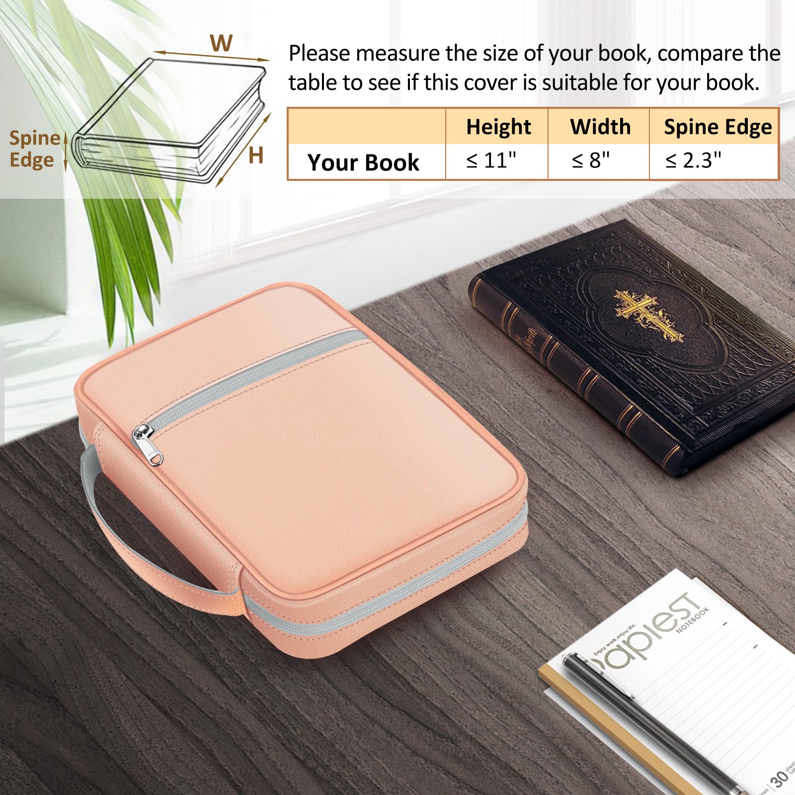 Étui Floral Pour Bible Avec Poignée Et Poche Zippée - Protection Idéale 26,5x20x5,5 Cm - Cadeau Pour Femmes Et Enfants