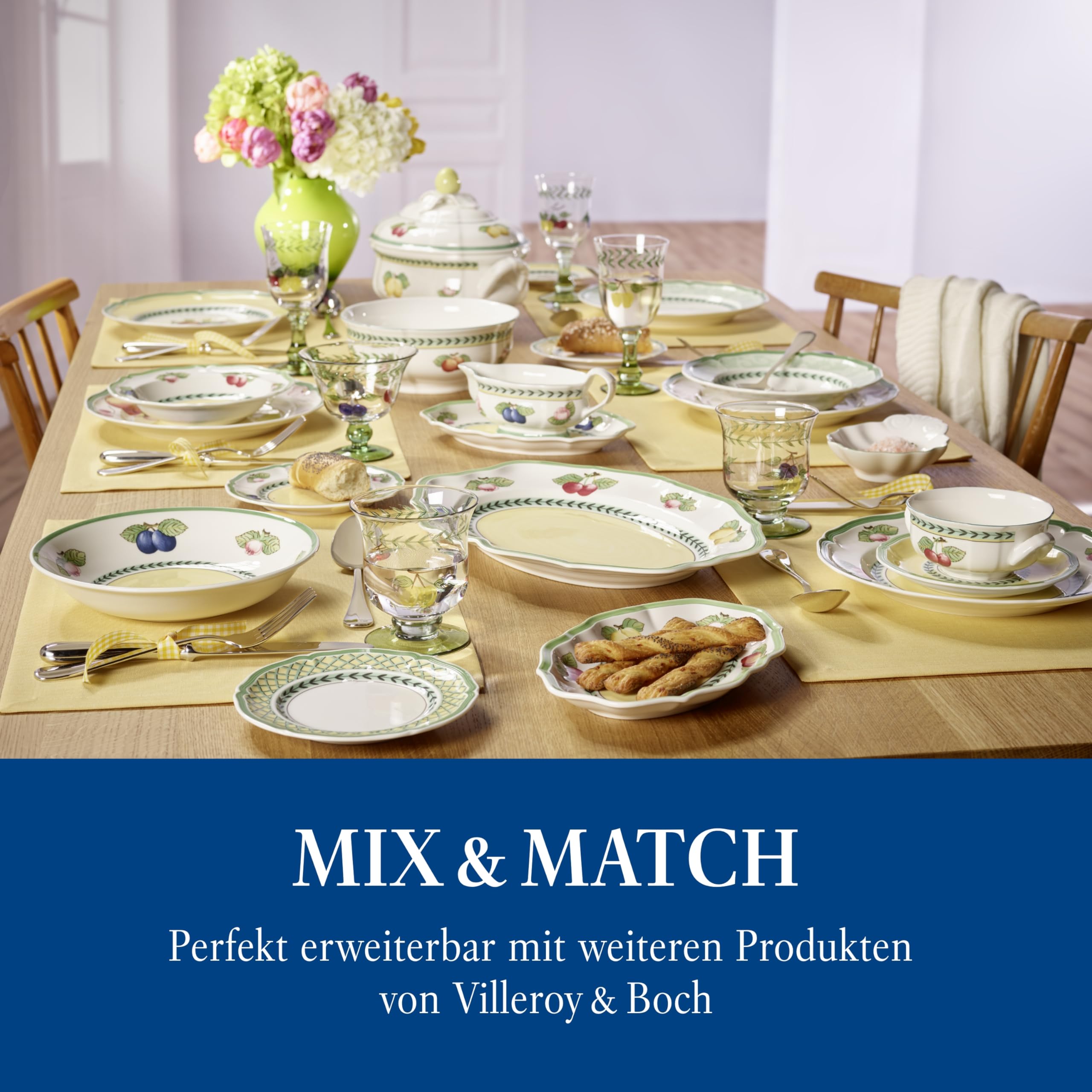 Villeroy & Boch – French Garden Fleurence Tasse, Spülmaschinenfest, Mikrowellensicher, Kaffeetasse Für Milchkaffee, Kaffeebecher, Heißgetränkebecher, Premium Porzellan