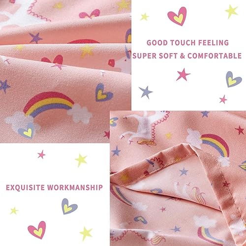 Miniatura 4 de Softan Juego de sábanas para niños y niñas, tamaño matrimonial, sábana bajera ajustable de microfibra, transpirable y sedosa sensación suave, juego