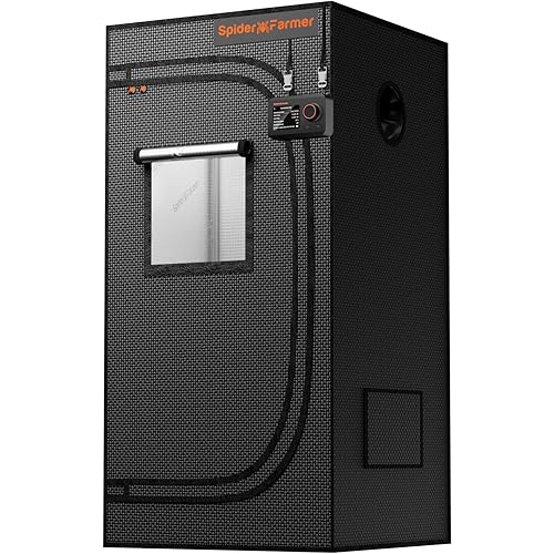 Spider Farmer 2x2 Grow Tent 2025 New, 24"x24"x48", with Hook for Controller, View Window, Side Buckle for Door, 1680D Thicken Mylar Canvas for Indoor Hydroponic Growing for SF1000, SE1500, G1500