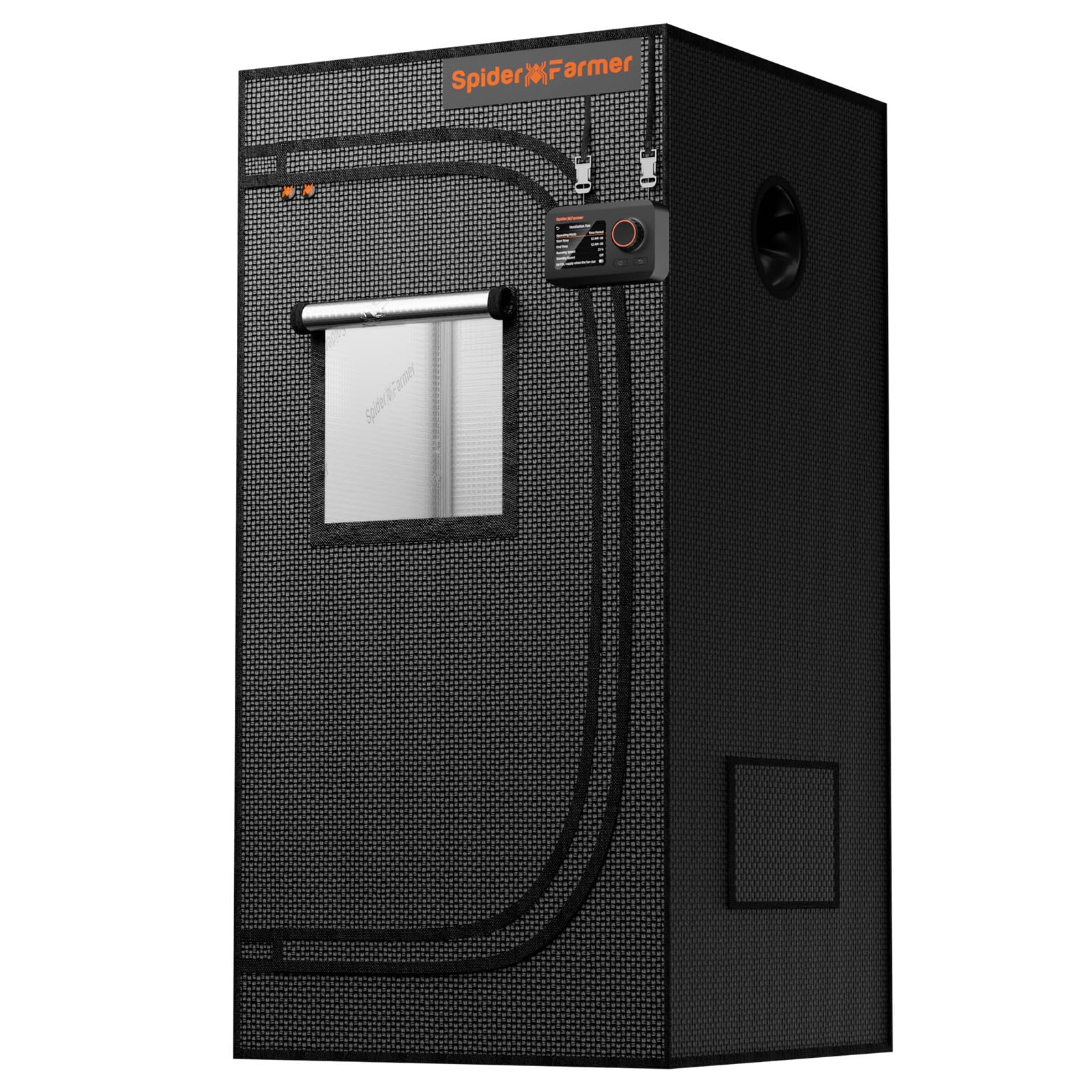 Spider Farmer 2x2x4 Pro Grade Glow Tent, 24"x24"x48" with View Window and Floor Tray, 1680D Thick Mylar Canvas Hydroponics Tent, 2x2x4 Indoor Cultivation for SF1000/SF600