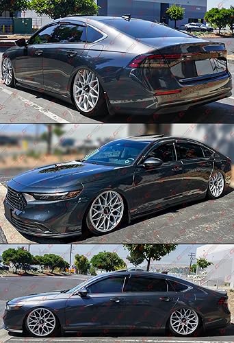 Miniatura 3 de Deflector de protección contra la lluvia de alta calidad 3D ondulado deportivo negro compatible con Honda Accord 2023 2024 11ª generación