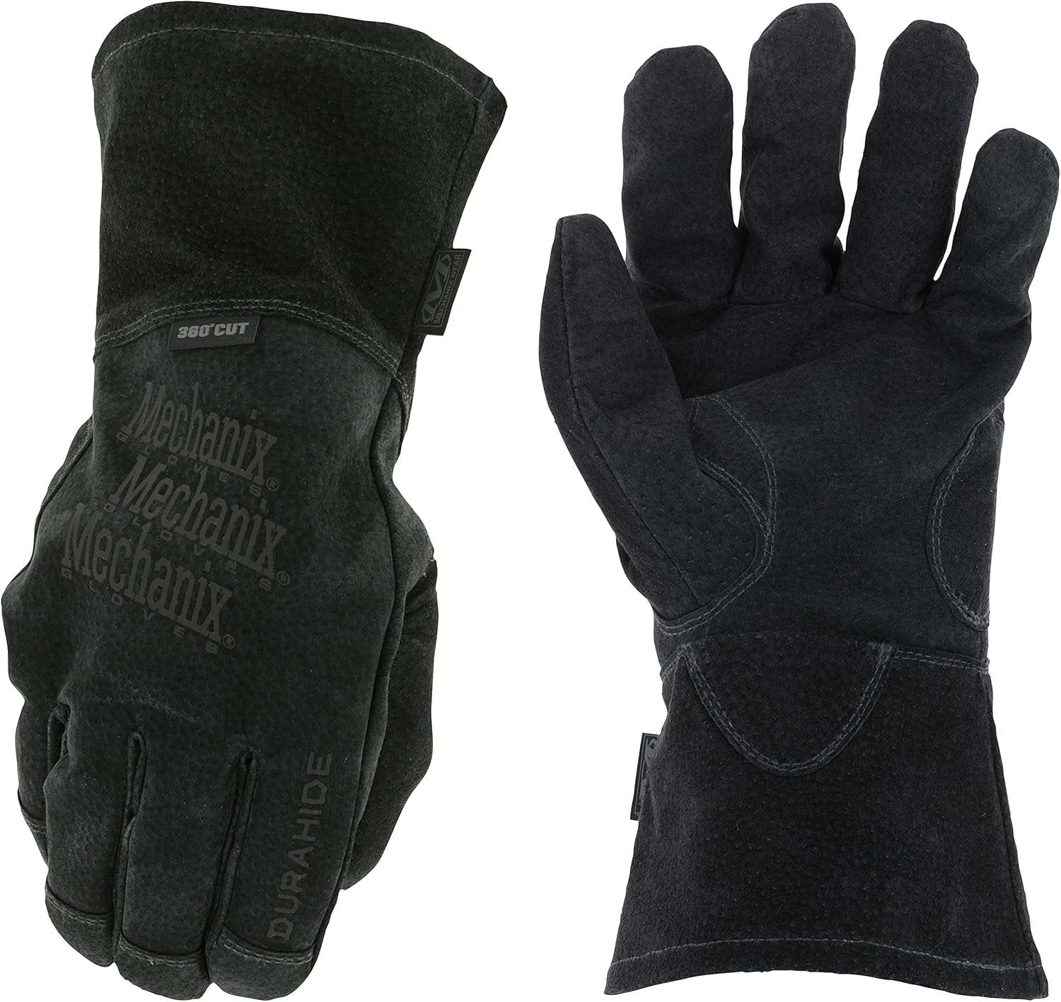 Mechanix Wear: Regulator MIG Welding Gloves, 360 Cut Resistance, ANSI A4, Durahide Boar Leather, Heat Resistance, DuPont Kevlar Stitched for Added Durability, Safety Gloves for Work (Black, Medium)