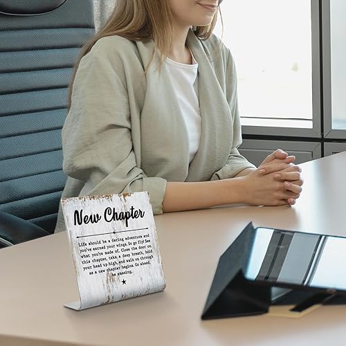 Miniatura 5 de TRCENDE Nuevo capítulo de regalo para compañero de trabajo y amigo, regalo de despedida, placa de metal para oficina en casa XLk214