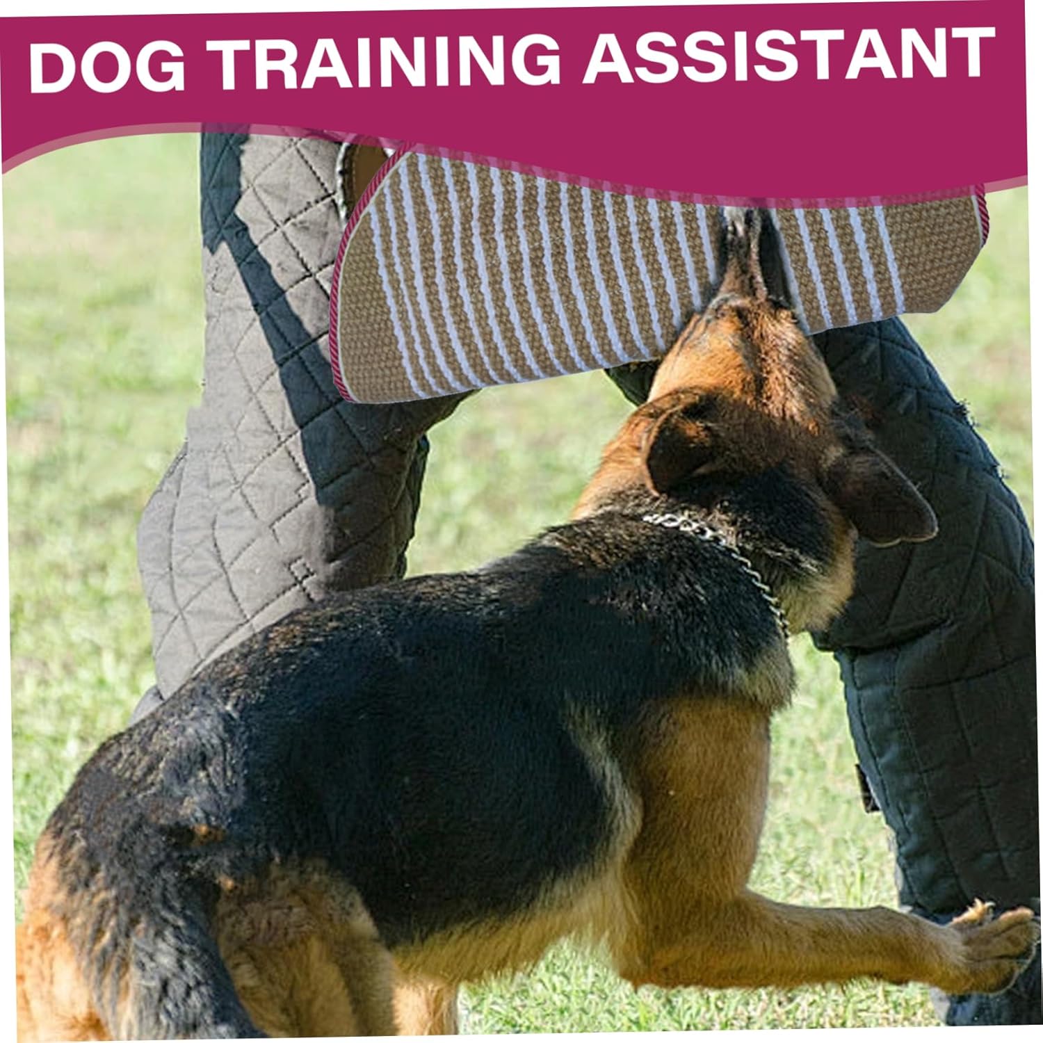 Dog Bite Sleeve 12x24in Bite Sleeve -Resistant Jute Dog Training with Auxiliary Handle Professional Interactive Training Equipment, with Random Color Edging ..