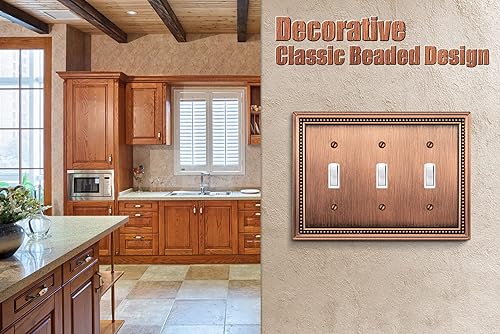 Vista 70 de Henne Bery Sunken Pearls - placa decorativa de pared para interruptor (Palanca simple, 2 unidades, níquel satinado)