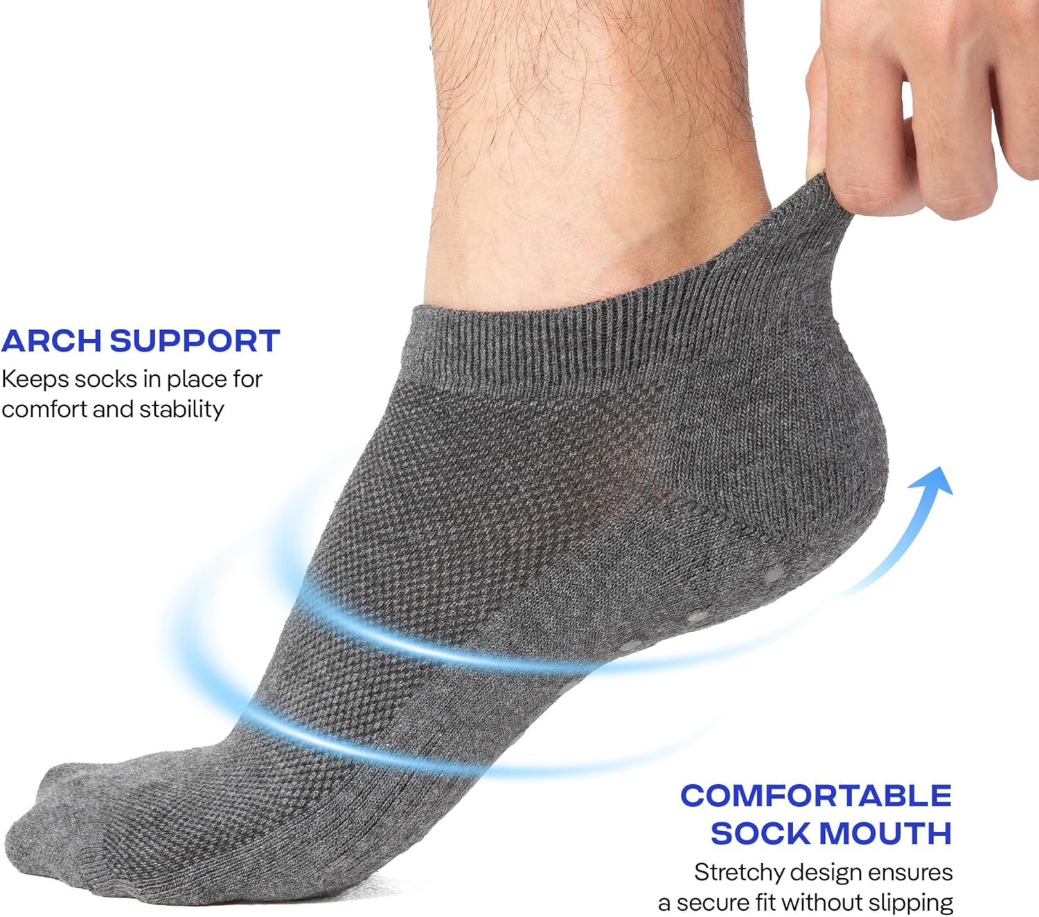 CoolMate Mens Grip Socks Men Non Slip Size 6-10-13-14, Non Slip Pilates Yoga Socks for Men with Grips, Grippy - Image 4