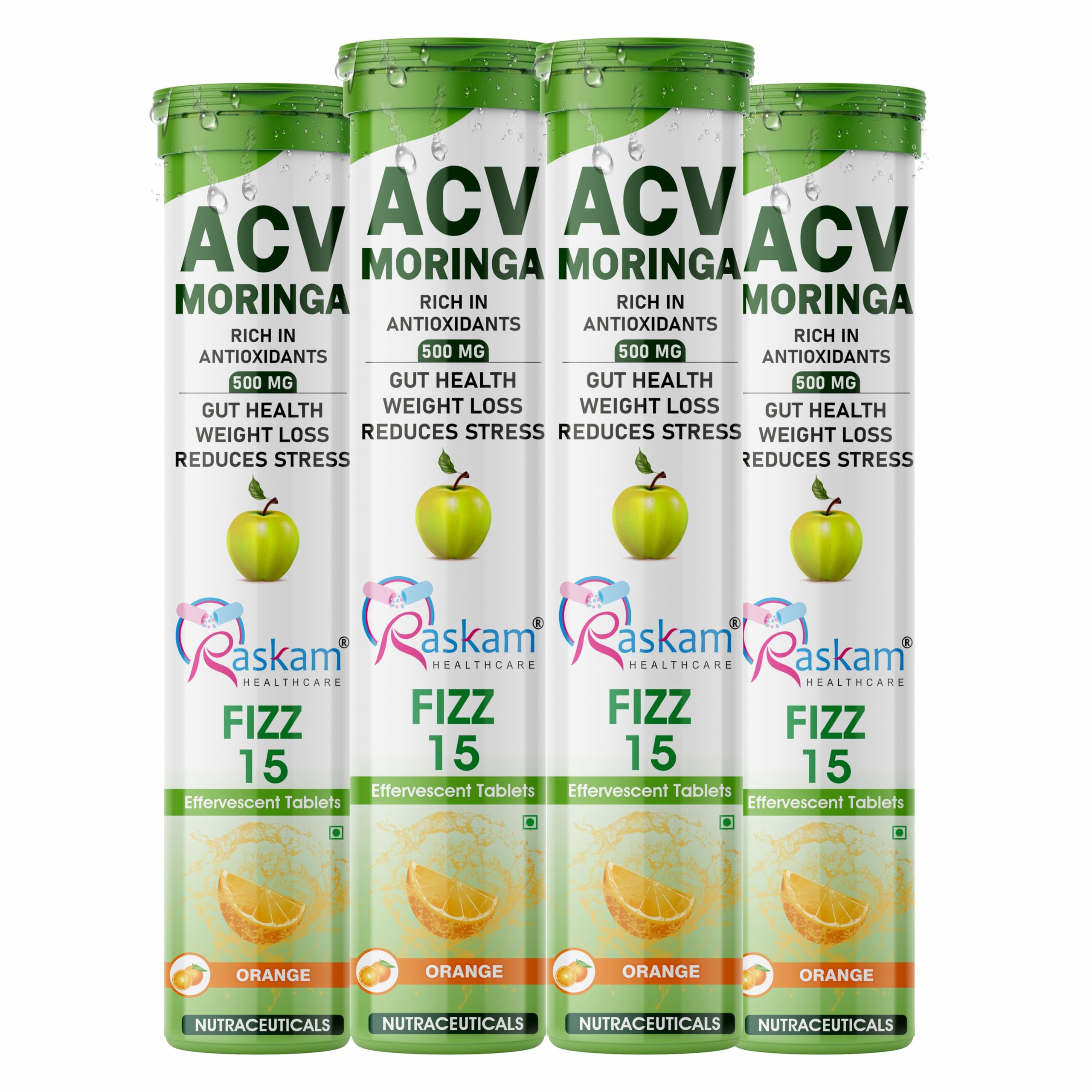 Healthcare ACV Moringa 15 Effervescent Tablets 500mg Apple Cider Vinegar With No Added Sugar For Gut Health | Immunity Booster | Weight Loss | (Pack of 4, Refreshing Green Apple Flavour) — Amazon image 18