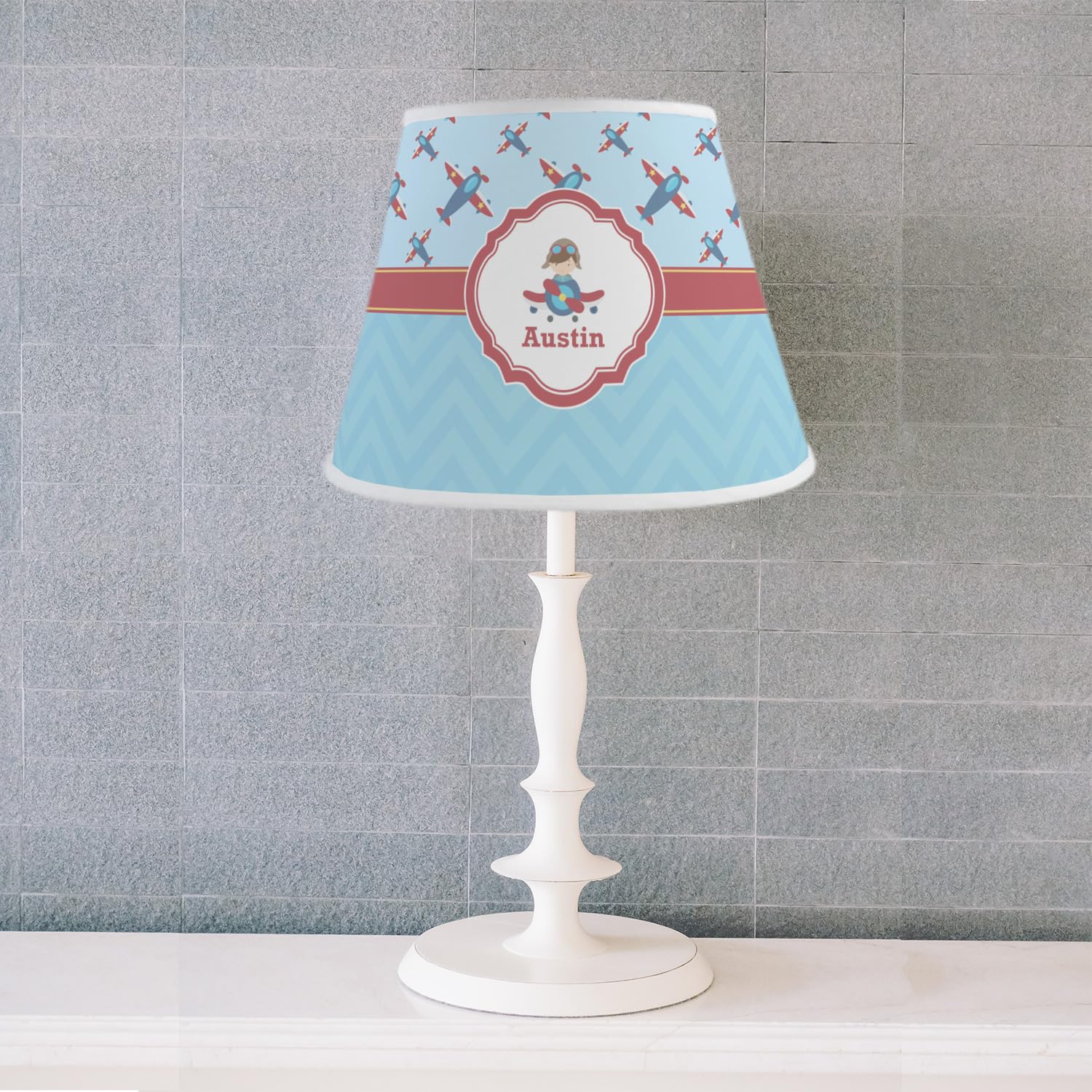 YouCustomizeIt Personalized Airplane Theme Empire Lamp Shade