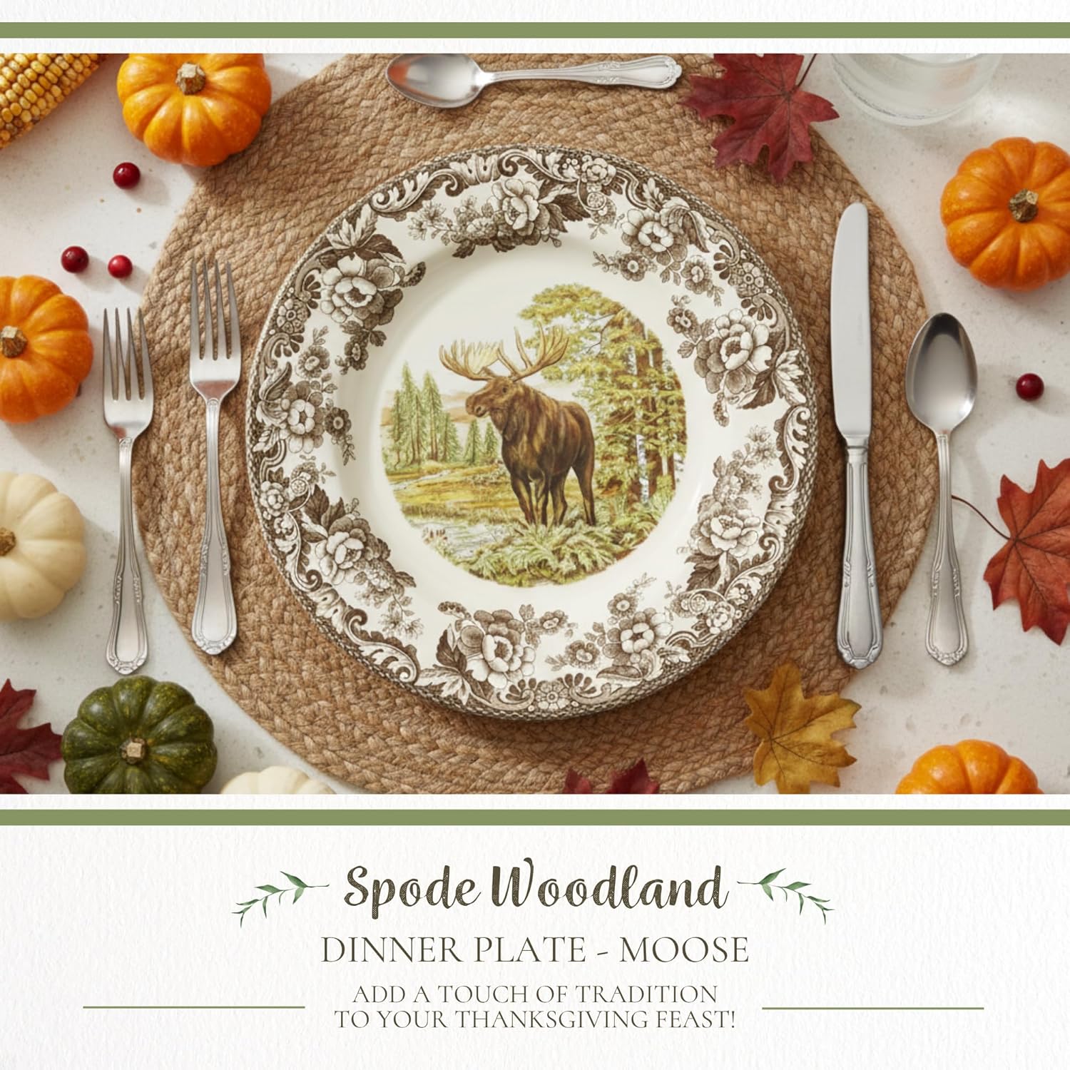 Spode Woodland Majestic Moose Dinner Plate