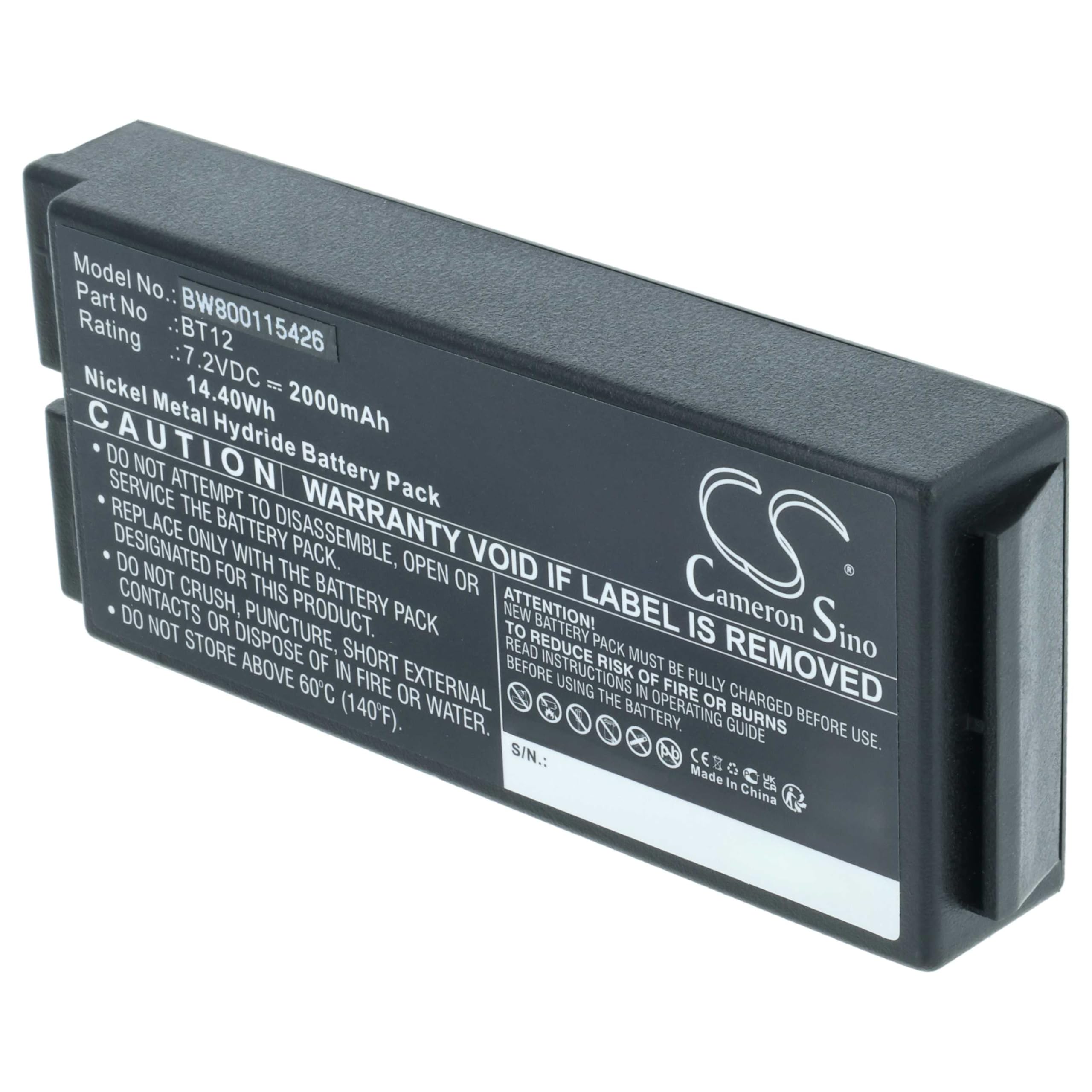 vhbw 2X batería reemplaza Ikusi BT12, 2303696 para Mando a Distancia Industrial (2000 mAh, 7,2 V, NiMH) - Negro