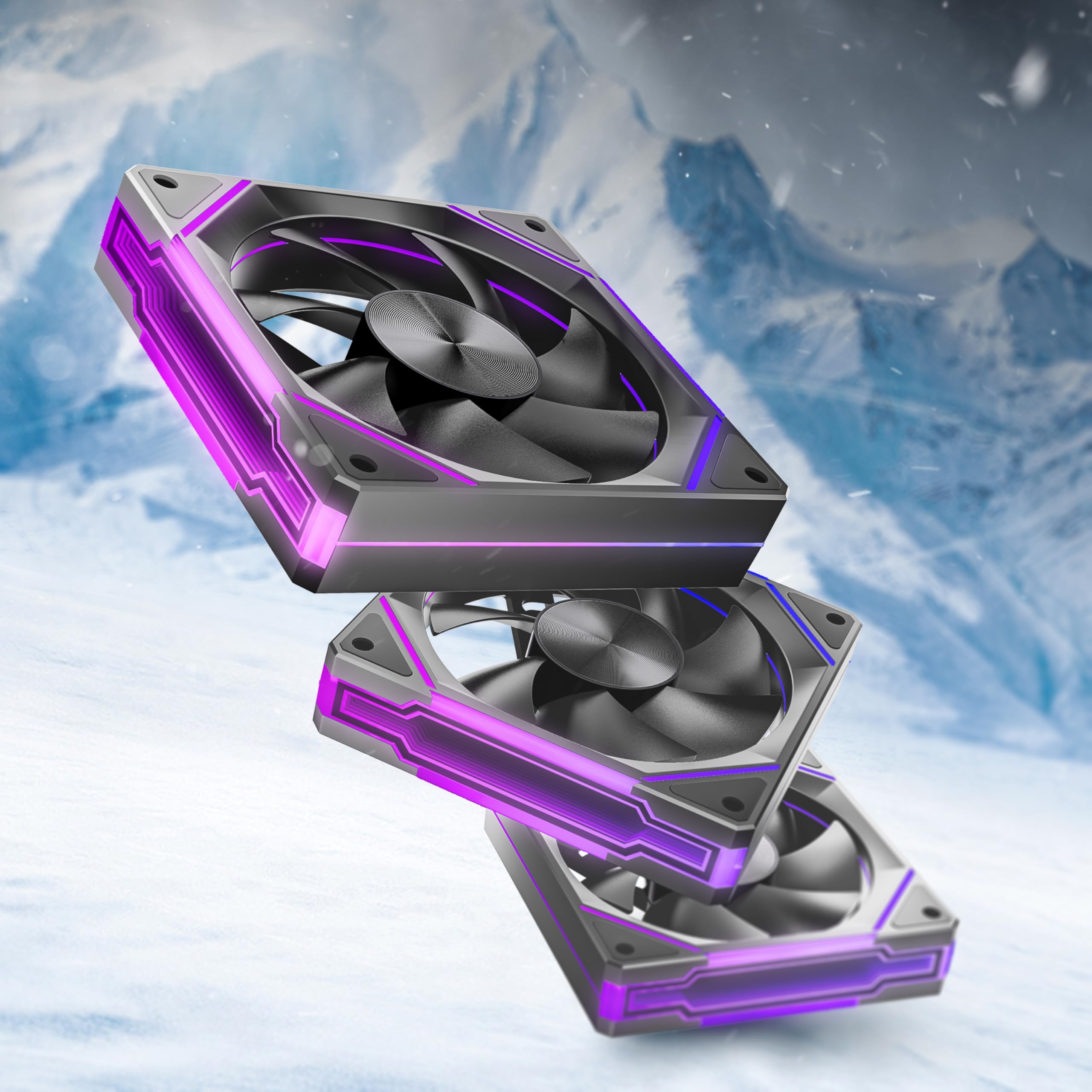 AsiaHorse Ventilador ARGB para PC 120MM [3 Piezas] [Infinity Mirror] [HDB] Ventilador RGB de 1800RPM 5V 3 pines ARGB 12V 4pines PWM vida útil de 50000 horas AMICIPro Negro