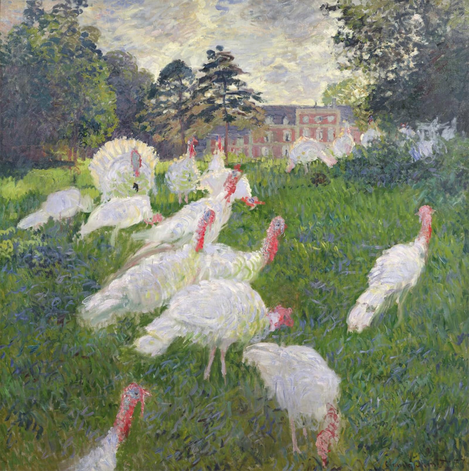Los pavos en el Chateau de Rottembourg cuadro de Monet en lienzo para renovar salones 5