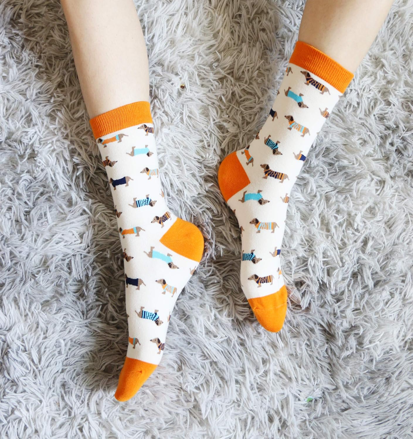 Women's Haute Dachshund Dog Socks Casual Crew Socks Animal Cute Socks Gifts for Women - Image 5