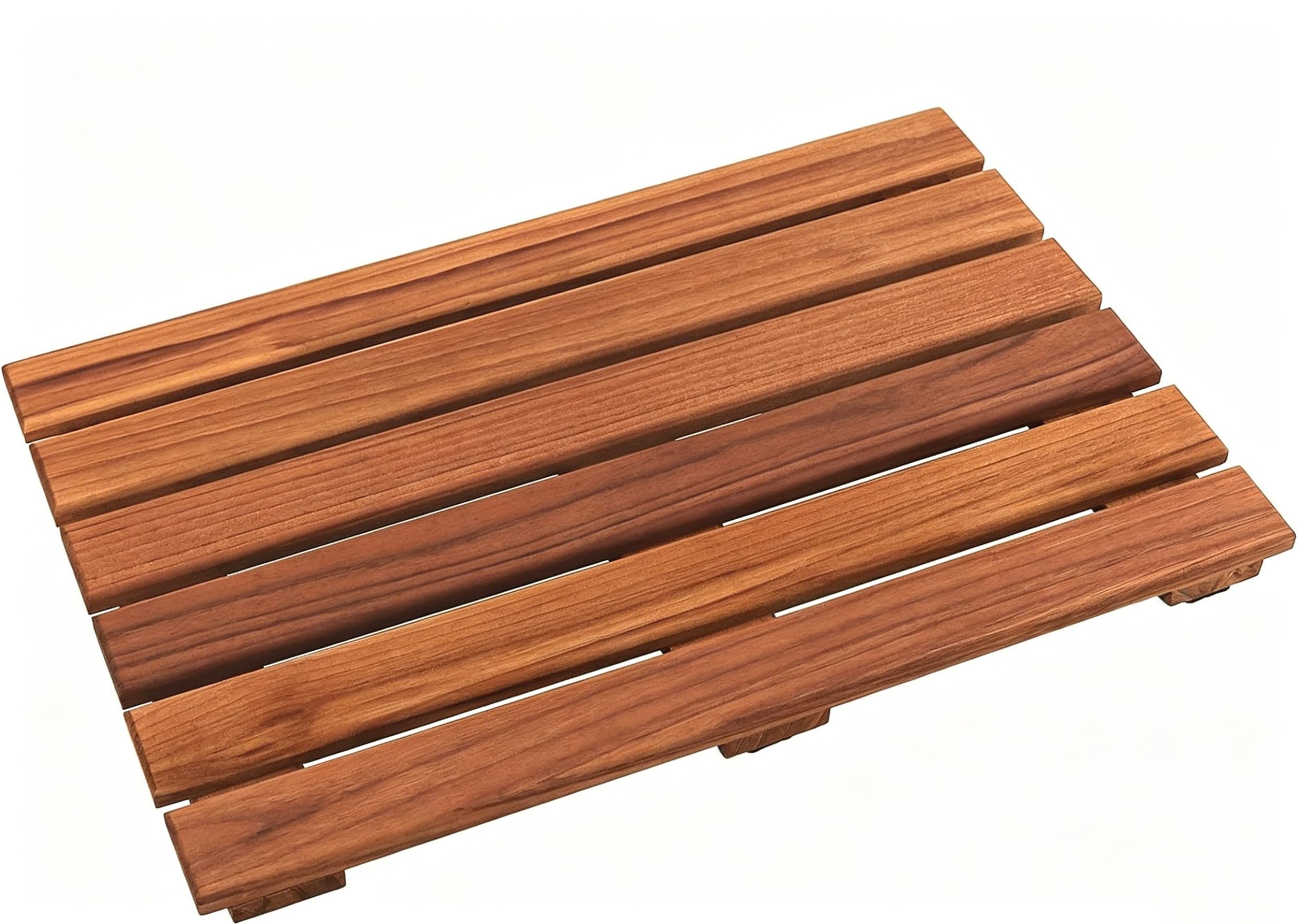 VaeFae Tapis de Douche en Teck, Tapis de Bain Antidérapant, Tapis de Spa de Luxe, Tapis en Bois pour Baignoire, 50,8 x 33 cm
