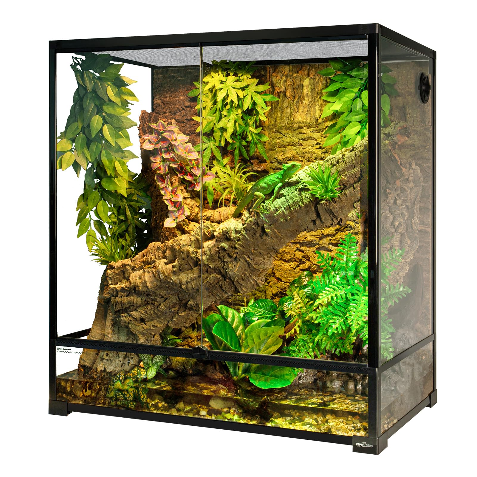 REPTI ZOO Large Tall Glass Reptile Tank 36"x18"x36", 100 Gallon Vertical Reptile Terrarium with Mesh for Chameleon Arboreal Lizard Frog, Paludarium Vivarium Tank
